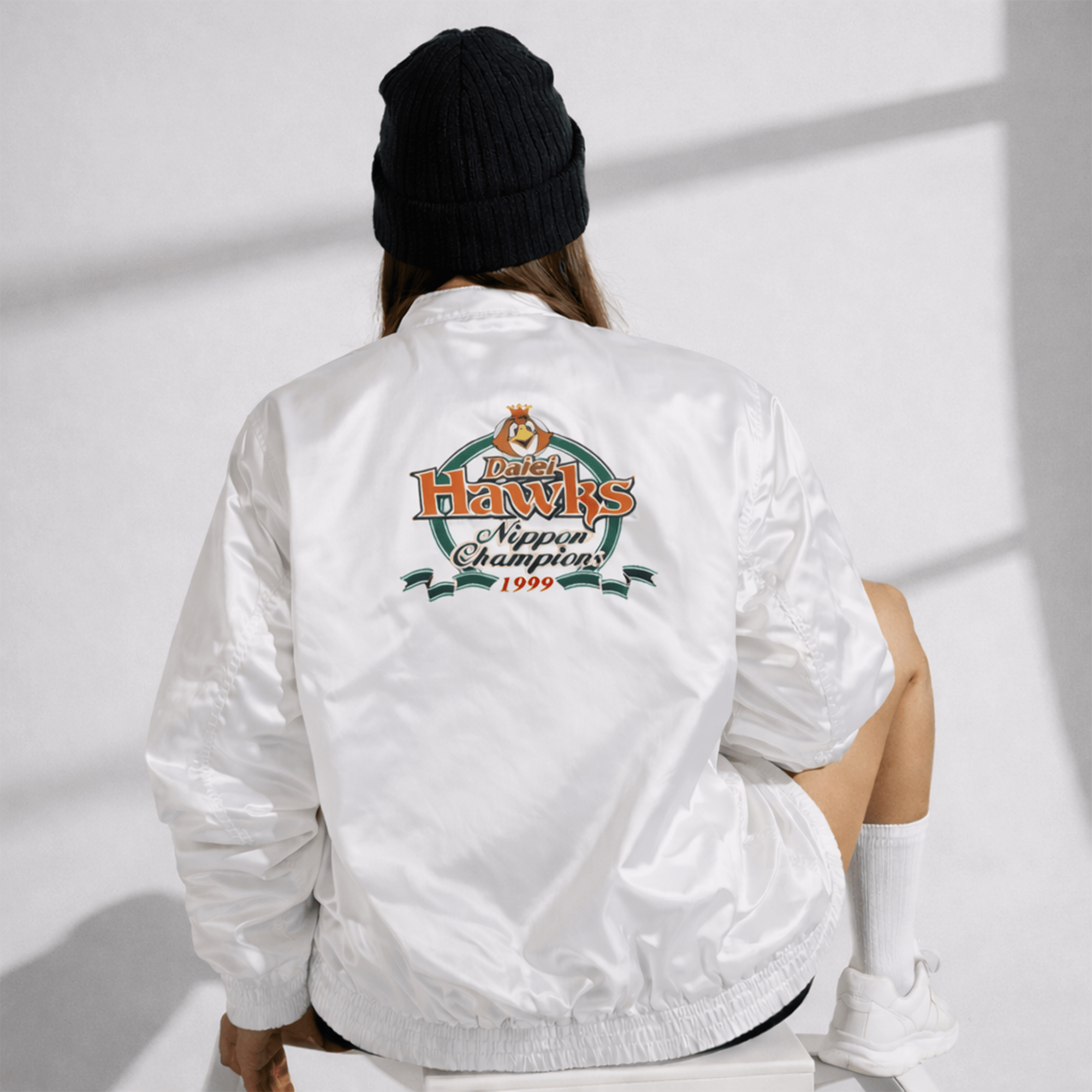 New Vintage Japan NPB Fukuoka Daiei Hawks 1999 Championship Bomber Jacket - Sugoi JDM