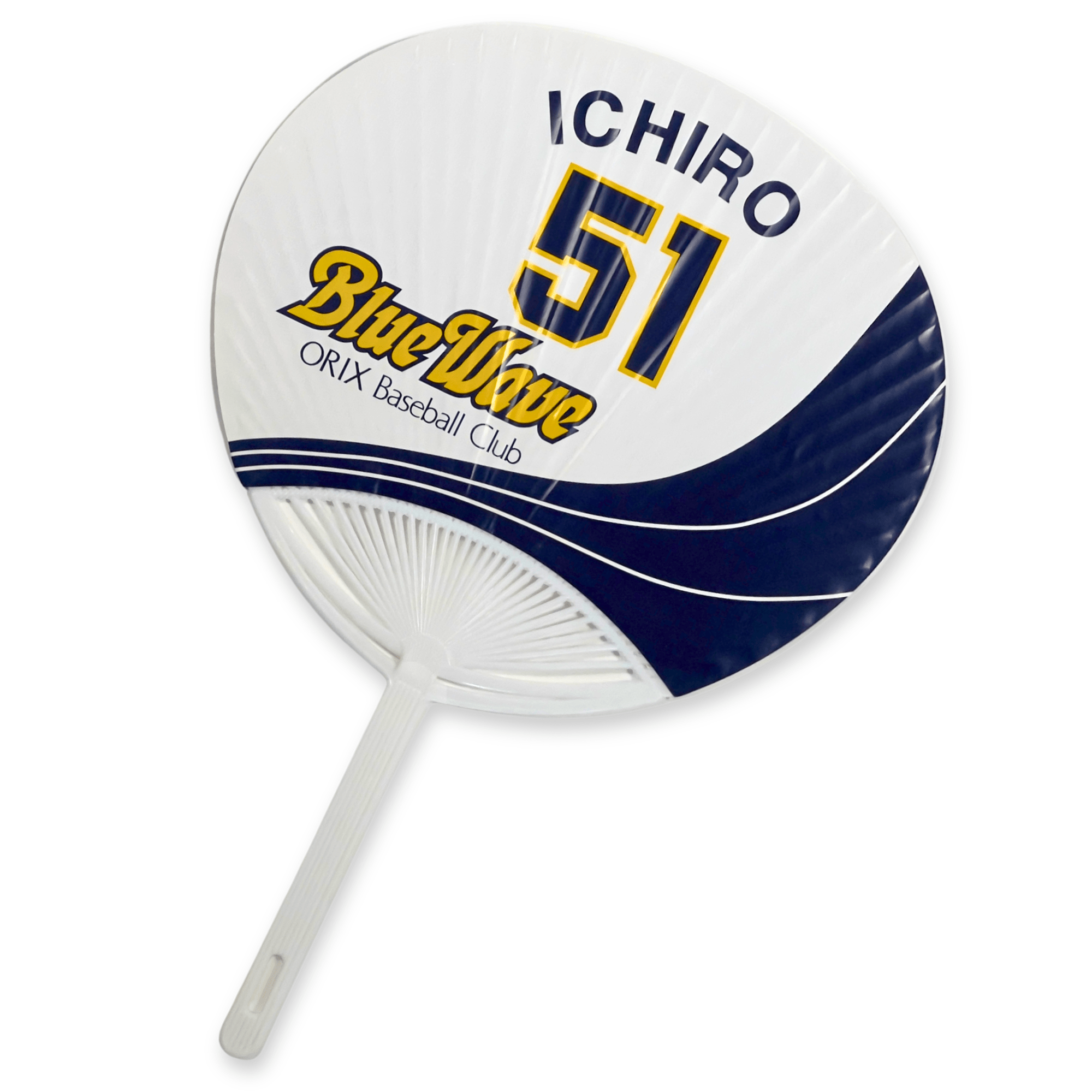 New Vintage NPB 1990s Ichiro Suzuki Orix Blue Waves Baseball Uchiwa Fan - Sugoi JDM