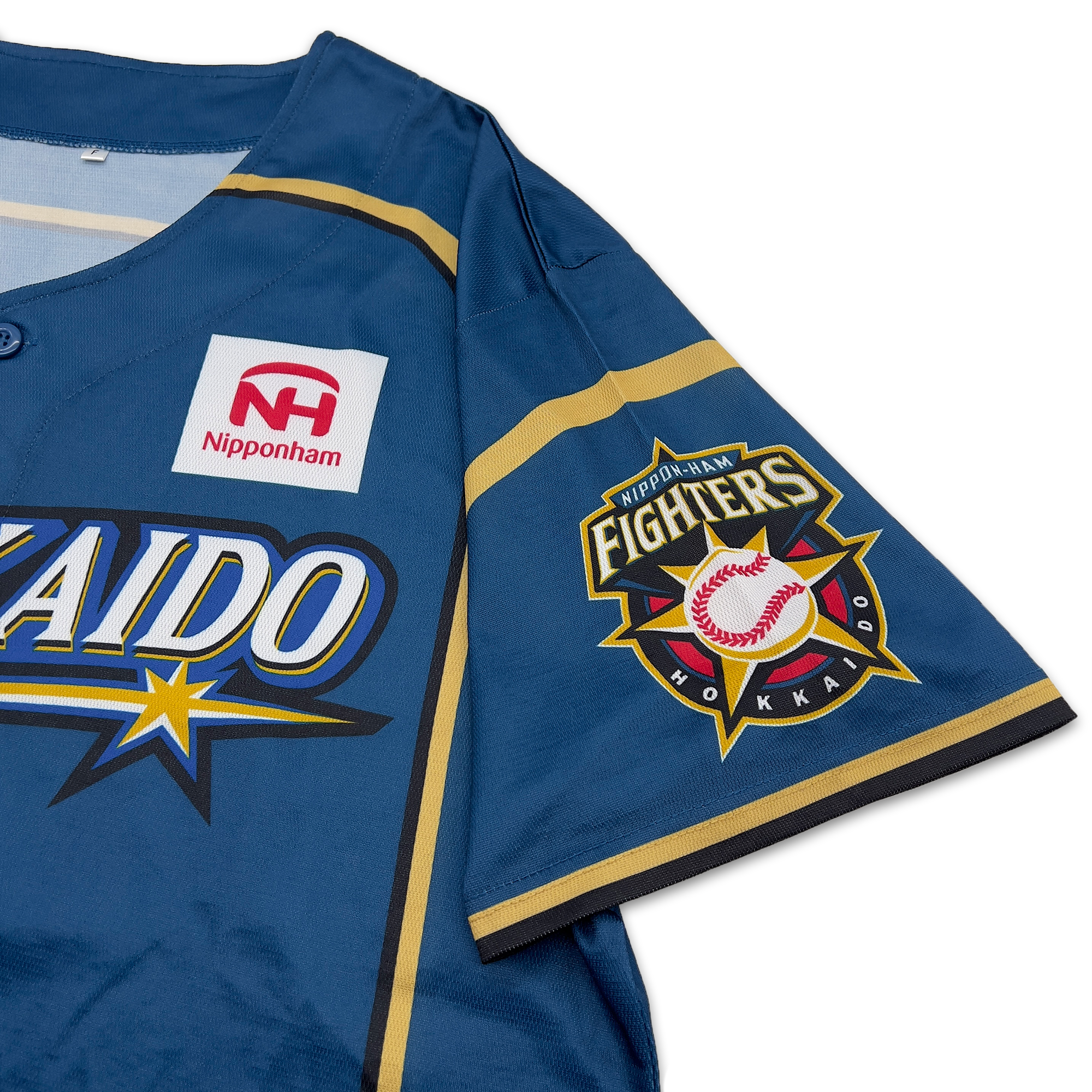 Retro Japan NPB We Love Hokkaido Nippon Ham Fighters Fan Jersey Blue