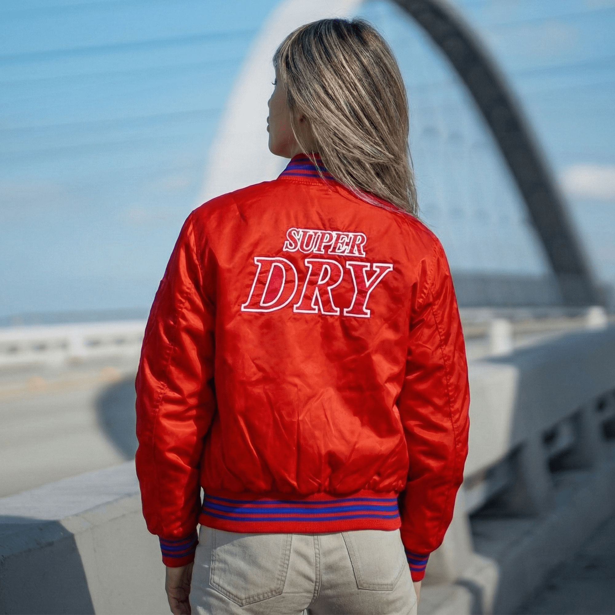 Rare 1990s Promotional Retro Showa Japan Asahi Super Dry Jacket Red - Sugoi JDM