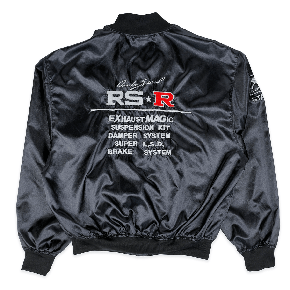 Rare Vintage JDM Japan 1990s RS-R Racing Staff Bomber Jacket Black - Sugoi JDM