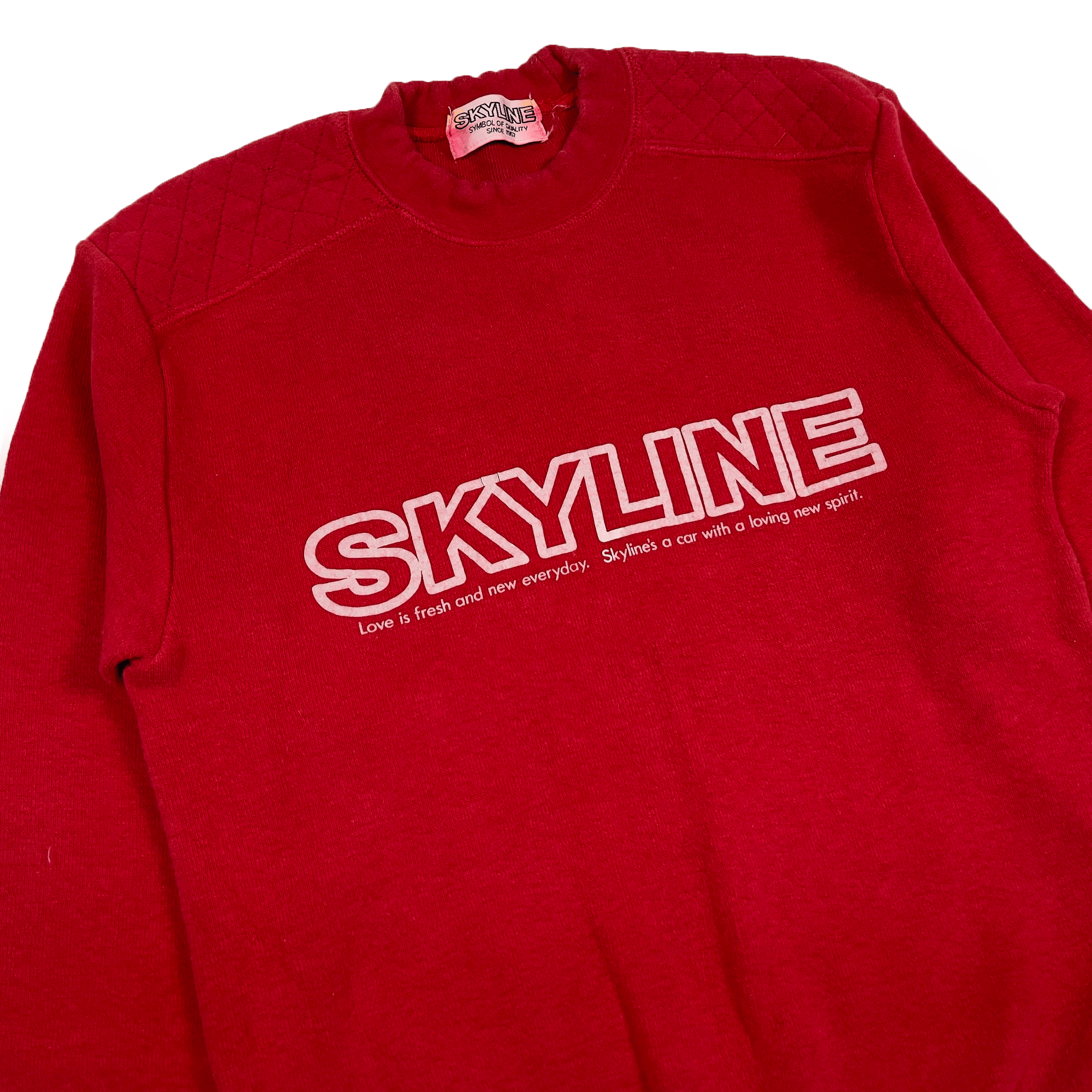 Rare Vintage Showa Era Issey Miyake Nissan Skyline Prince Sweatshirt Red - Sugoi JDM