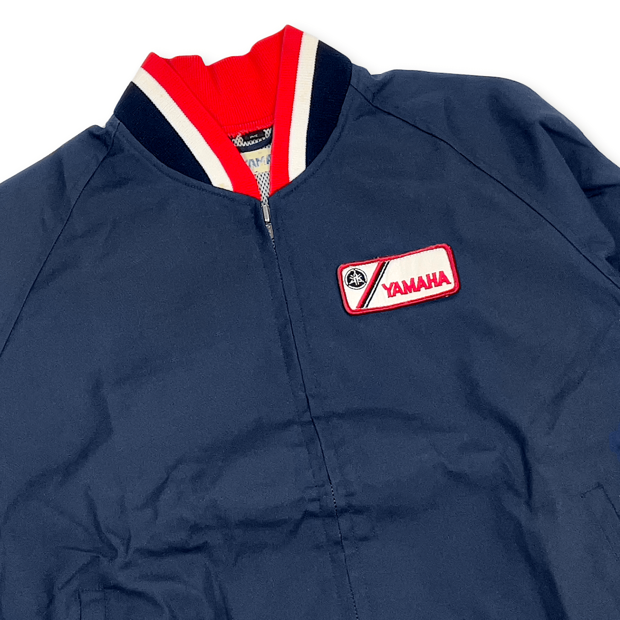 Retro 1970s Showa Era JDM Japan Yamaha Racing Pit Crew Jacket Blue - Sugoi JDM