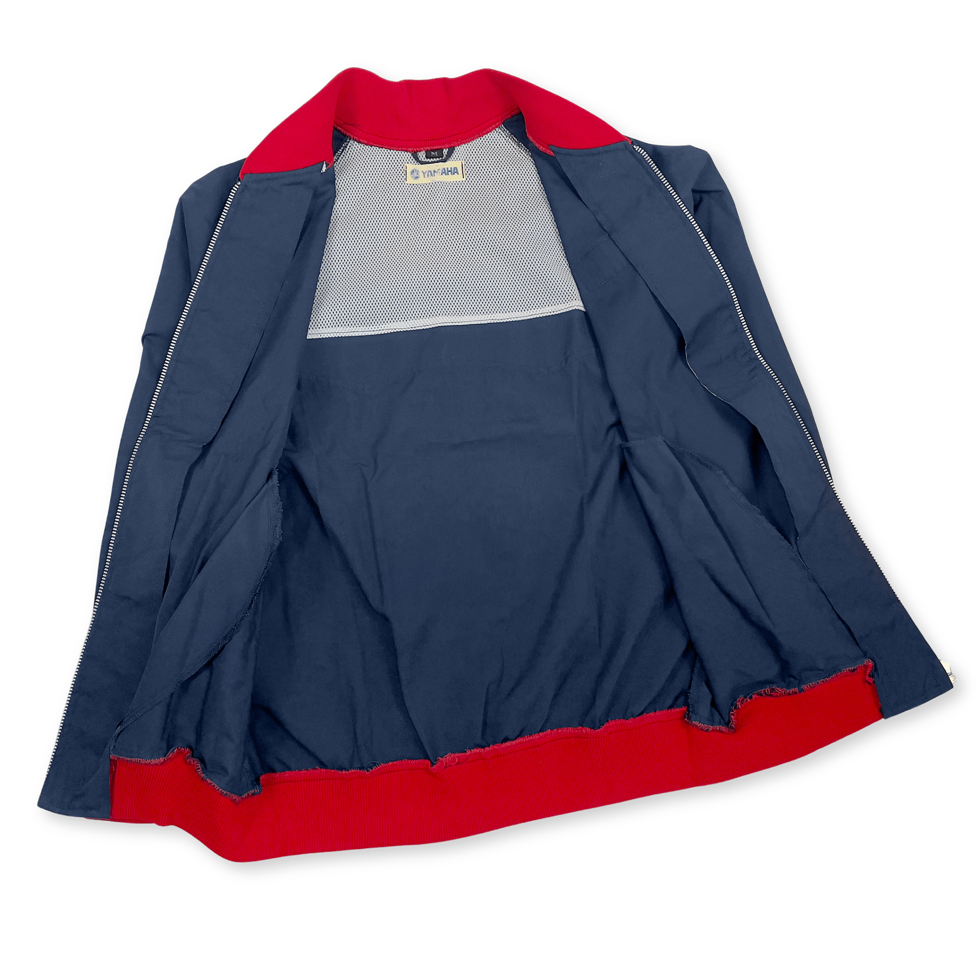 Retro 1970s Showa Era JDM Japan Yamaha Racing Pit Crew Jacket Blue - Sugoi JDM