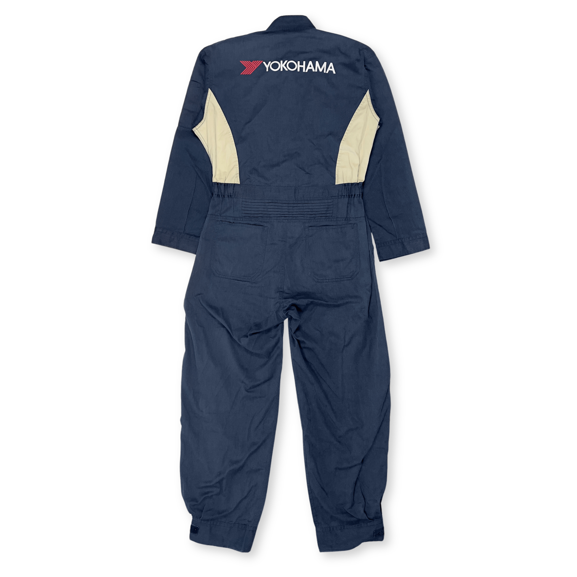 Retro 1990s Showa Era JDM Japan Yokohama Coveralls Tsunagi Blue - Sugoi JDM