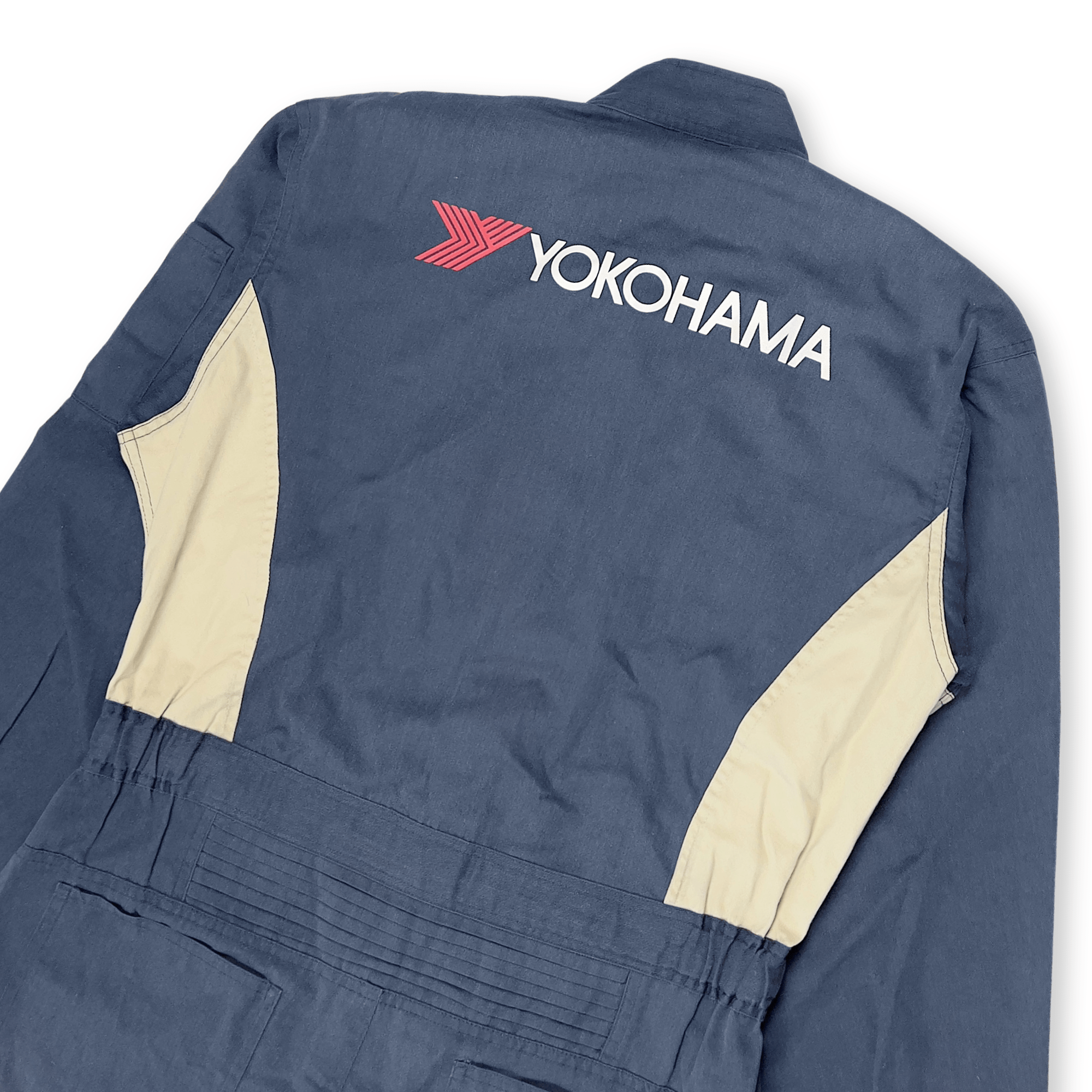 Retro 1990s Showa Era JDM Japan Yokohama Coveralls Tsunagi Blue - Sugoi JDM