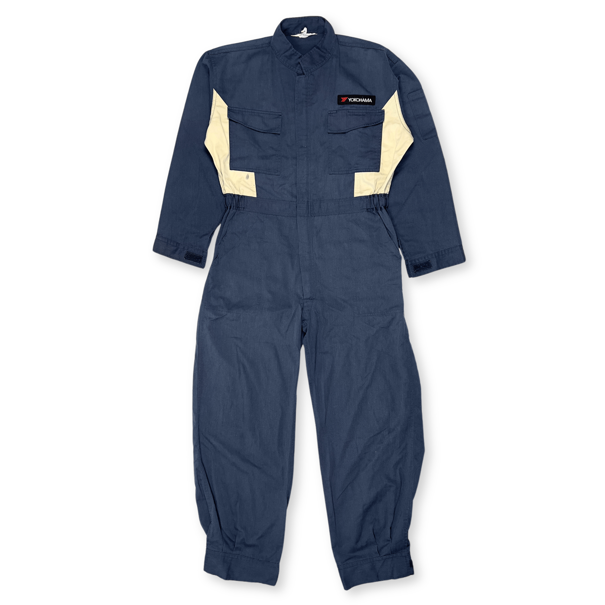 Retro 1990s Showa Era JDM Japan Yokohama Coveralls Tsunagi Blue - Sugoi JDM
