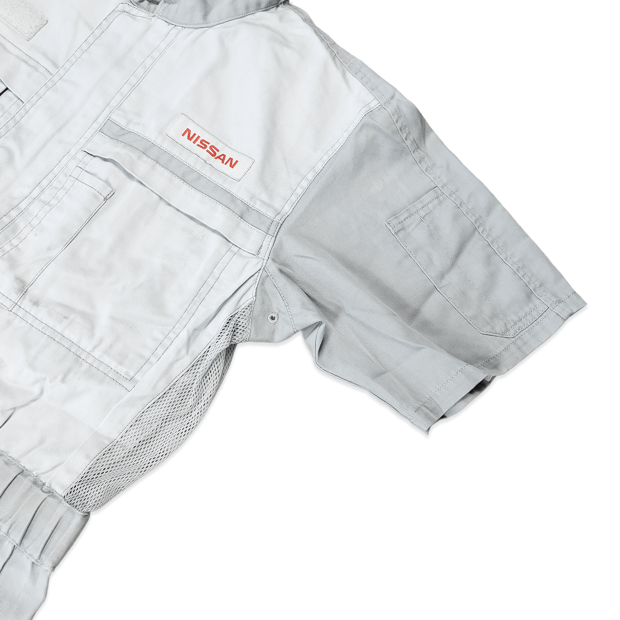 Retro Japan JDM Nissan TS Short Sleeve Tsunagi Staff Summer Coverall Grey - Sugoi JDM