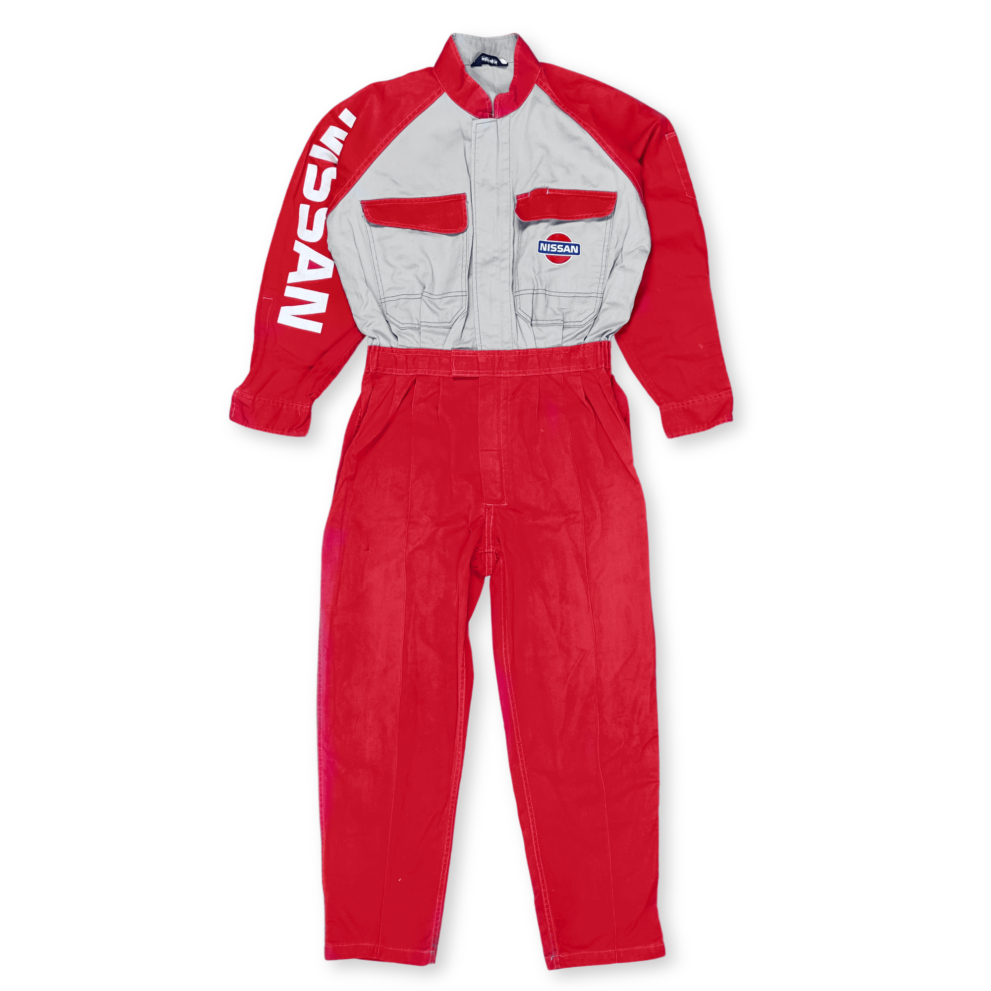 Retro Japan JDM Nissan Tsunagi Showa Era Red Stage Staff Coverall Uniform - Sugoi JDM
