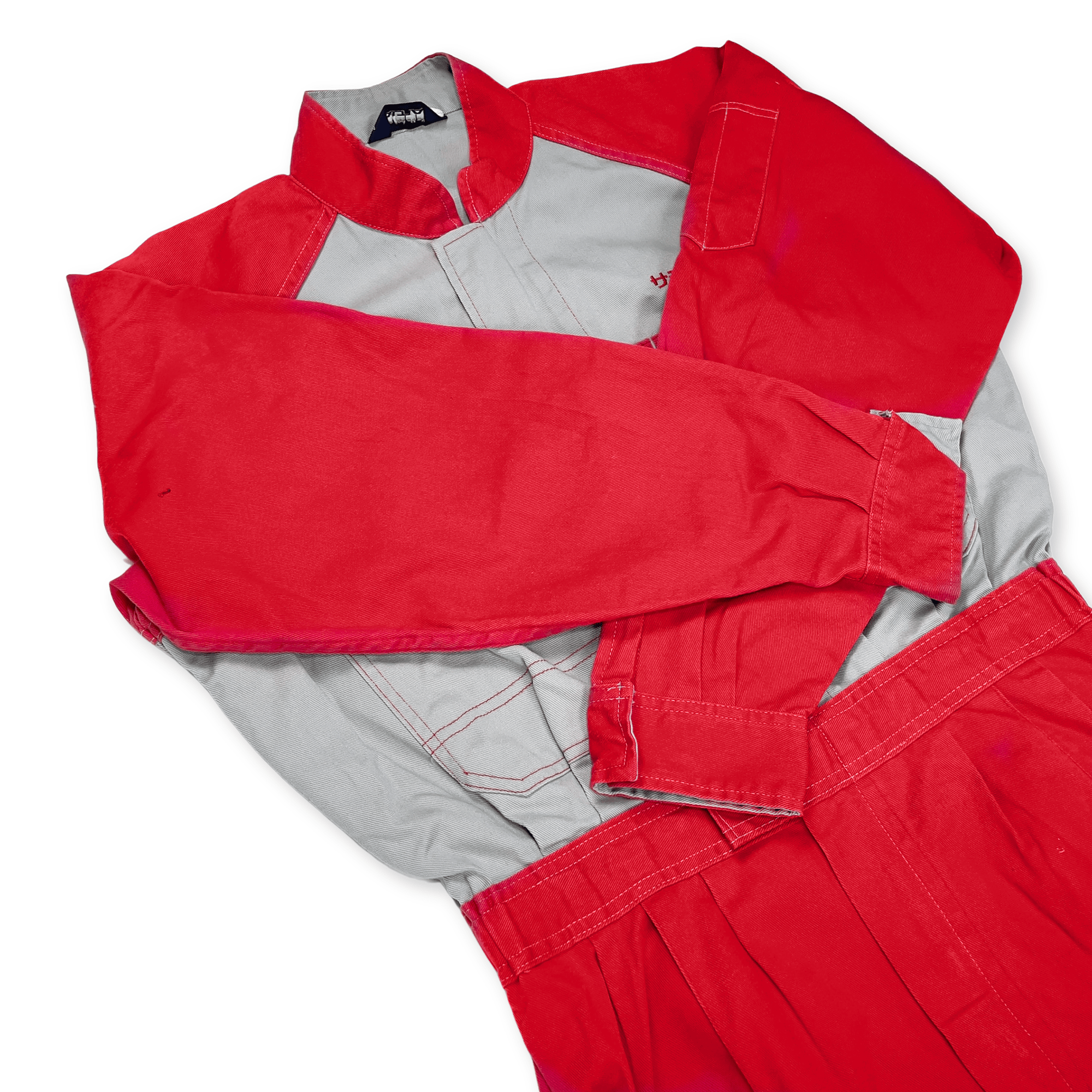 Retro Japan JDM Nissan Tsunagi Showa Era Red Stage Staff Coverall Uniform - Sugoi JDM