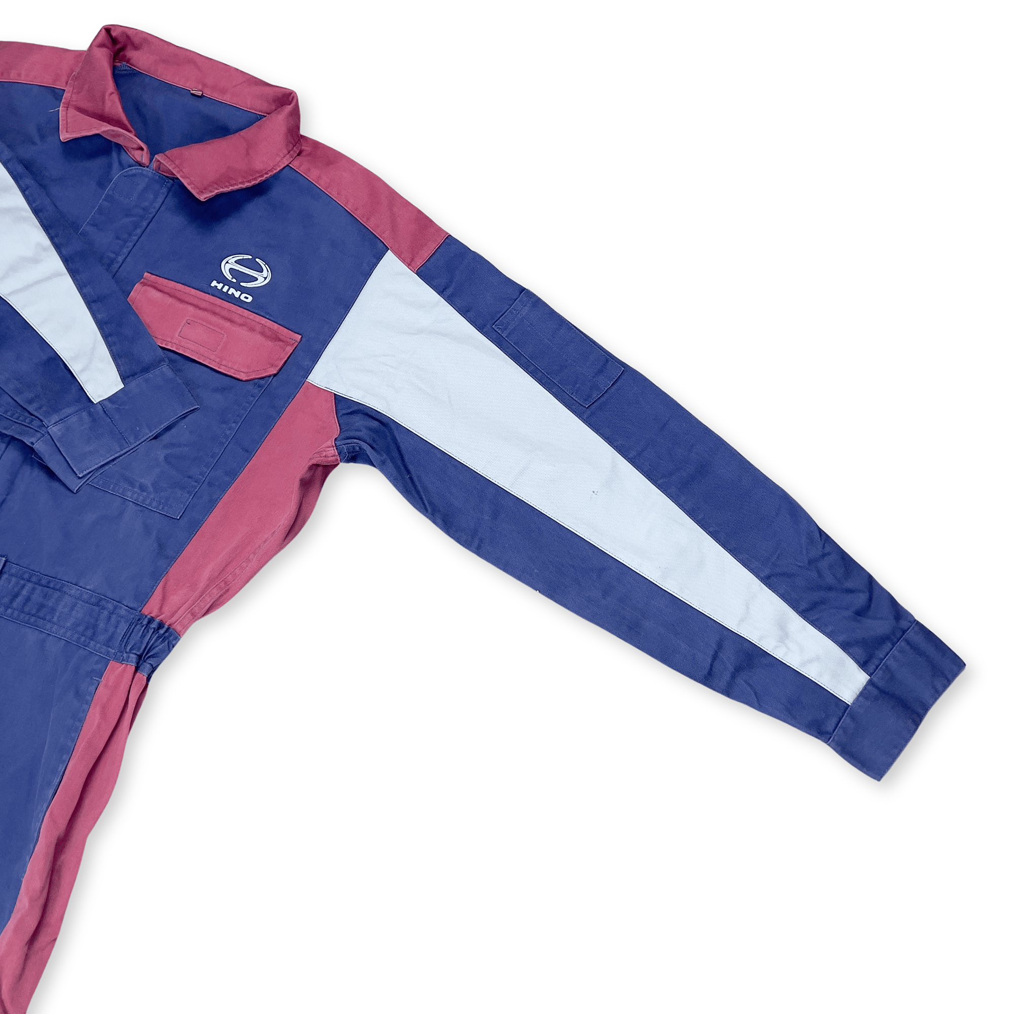 Retro Japan Showa Era JDM Hino Toyota Motors Staff Tsunagi Coveralls Blue - Sugoi JDM