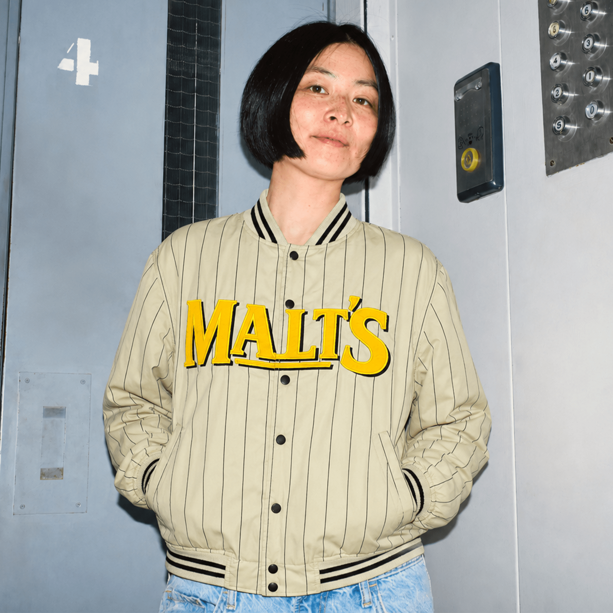 Retro Japan Suntory Reversible Malts Baseball Pin Stripe Stadium Varsity Jacket - Sugoi JDM