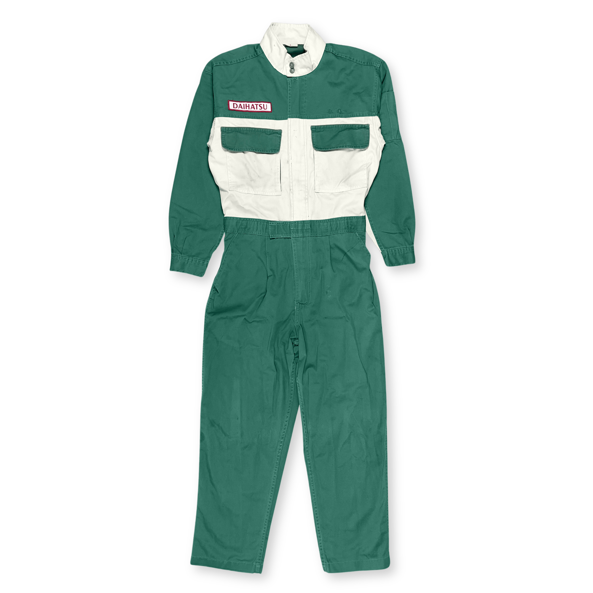 Retro JDM Daihatsu Mini Kei Car Truck Mechanic Tsunagi Coveralls Uniform Green - Sugoi JDM