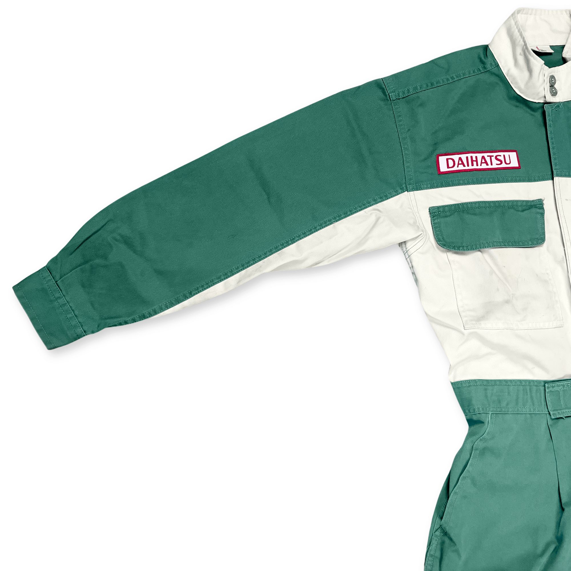Retro JDM Daihatsu Mini Kei Car Truck Mechanic Tsunagi Coveralls Uniform Green - Sugoi JDM