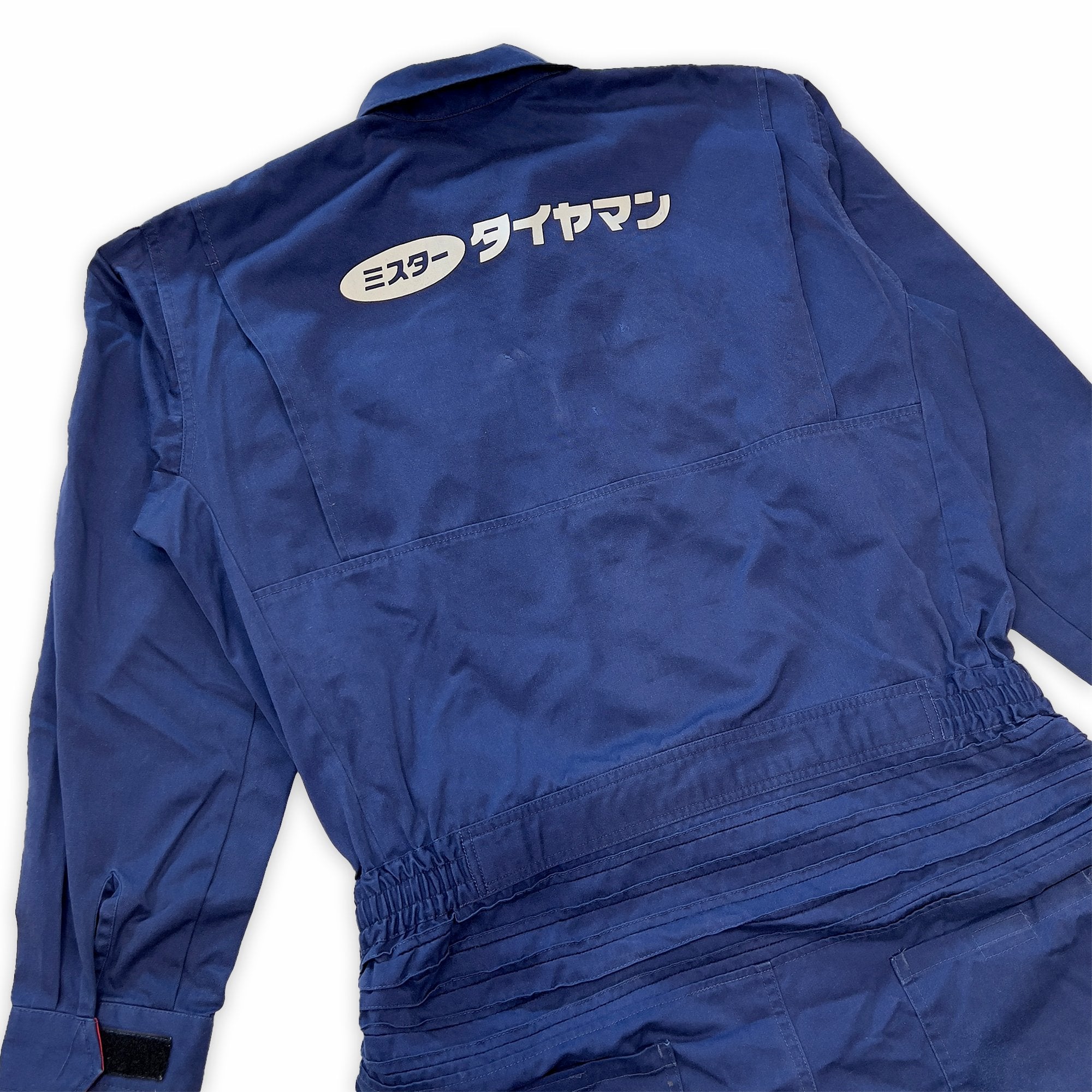 Retro JDM Japan Bridgestone Mista Tire Mechanic Tsunagi Coveralls Blue - Sugoi JDM