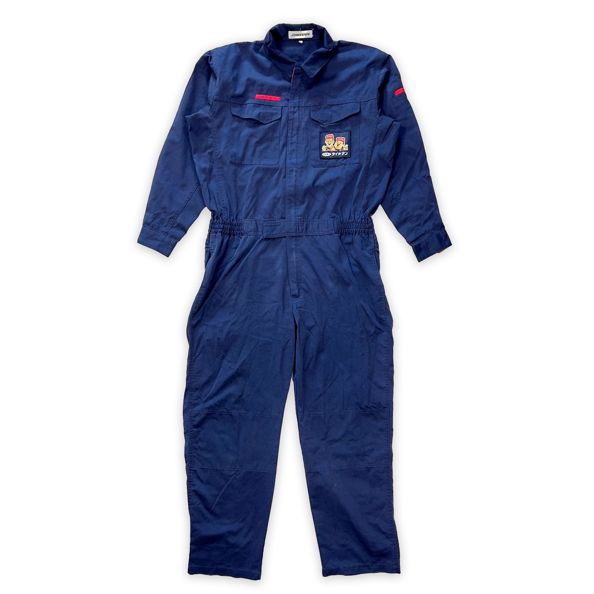 Retro JDM Japan Bridgestone Mista Tire Mechanic Tsunagi Coveralls Blue - Sugoi JDM