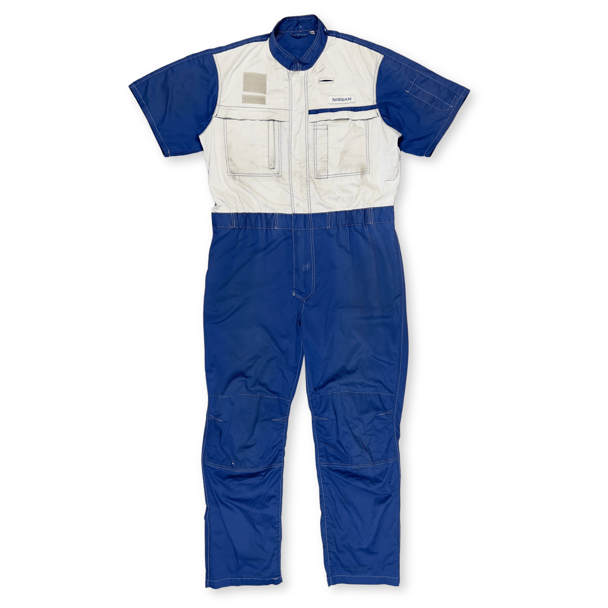 Retro JDM Japan Nissan Summer Tsunagi Mechanics Coverall Short Sleeve Blue - Sugoi JDM