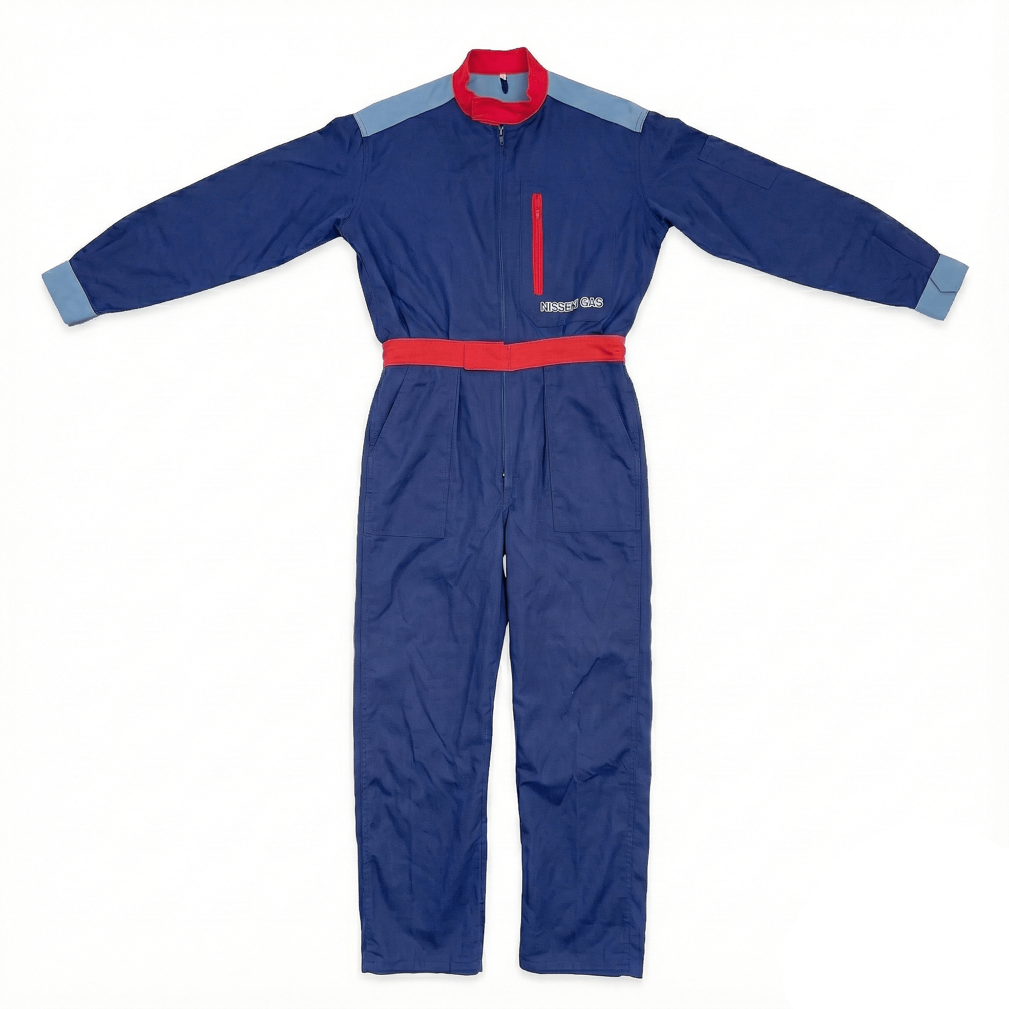Retro JDM Japan Nisseki Auto Mechanic Jumpsuit Coveralls Tsunagi Blue - Sugoi JDM