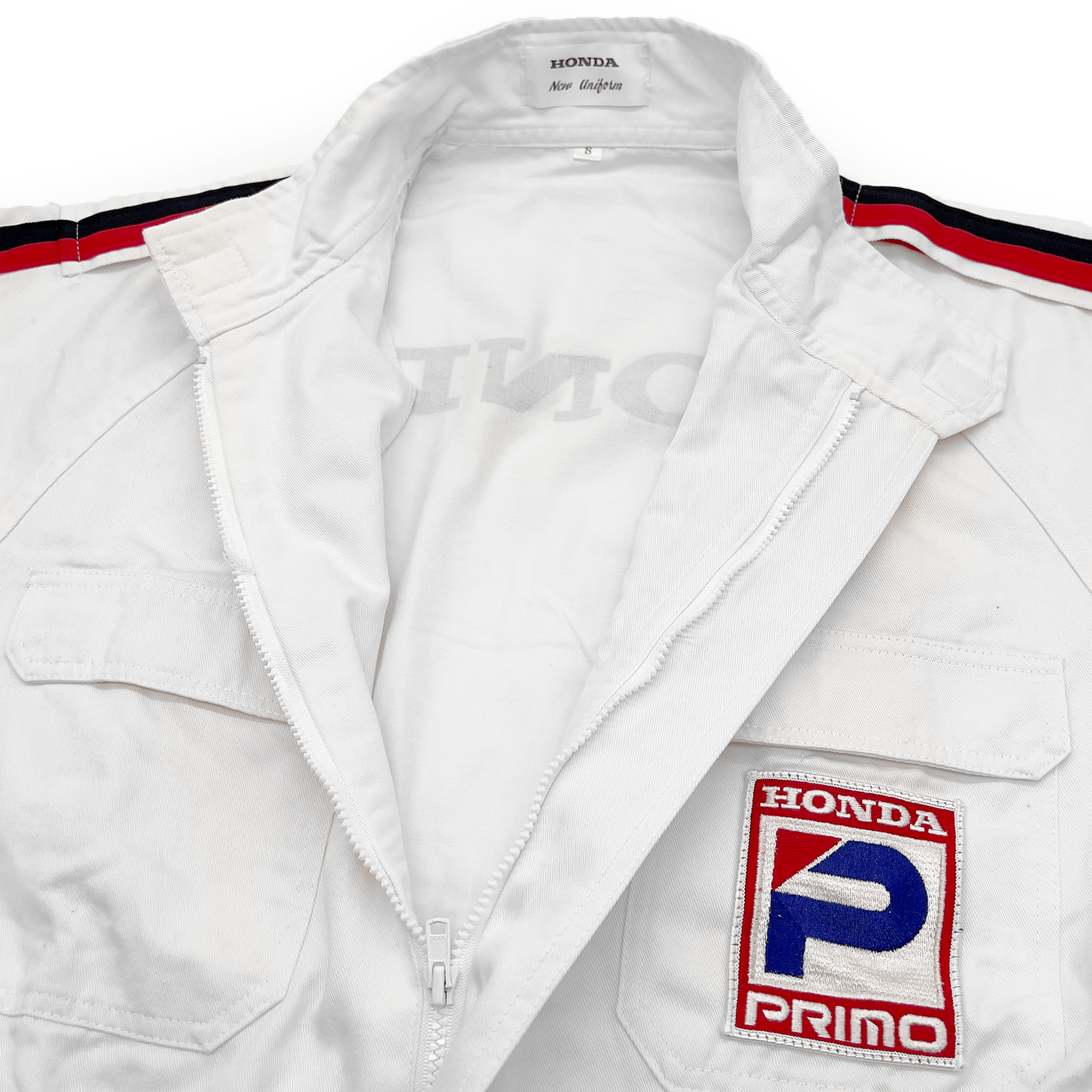 Retro JDM Japan Showa Honda Primo Pit Crew Coveralls Tsunagi White - Sugoi JDM