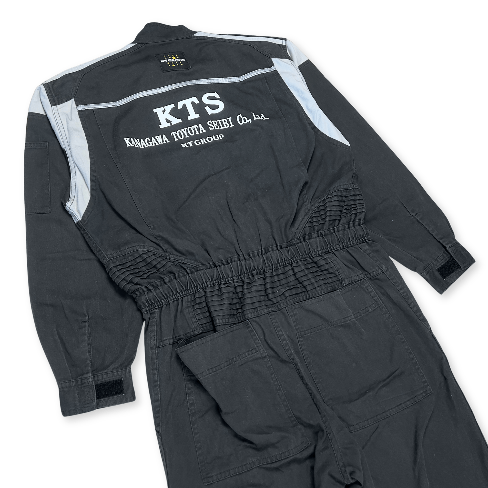 Retro JDM Kanagawa Toyota Seibi KT Group Mechanic Tsunagi Coveralls Black - Sugoi JDM