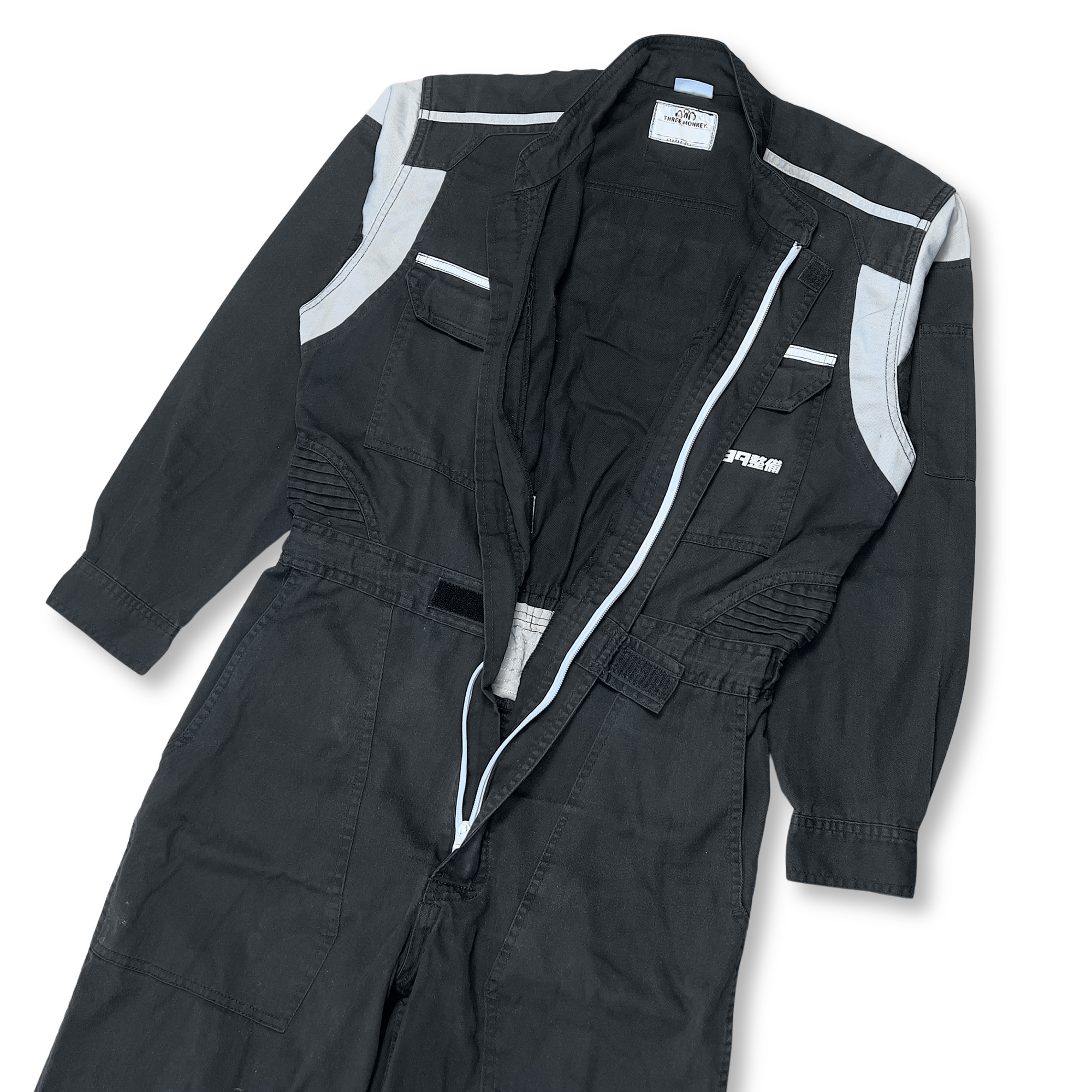 Retro JDM Kanagawa Toyota Seibi KT Group Mechanic Tsunagi Coveralls Black - Sugoi JDM