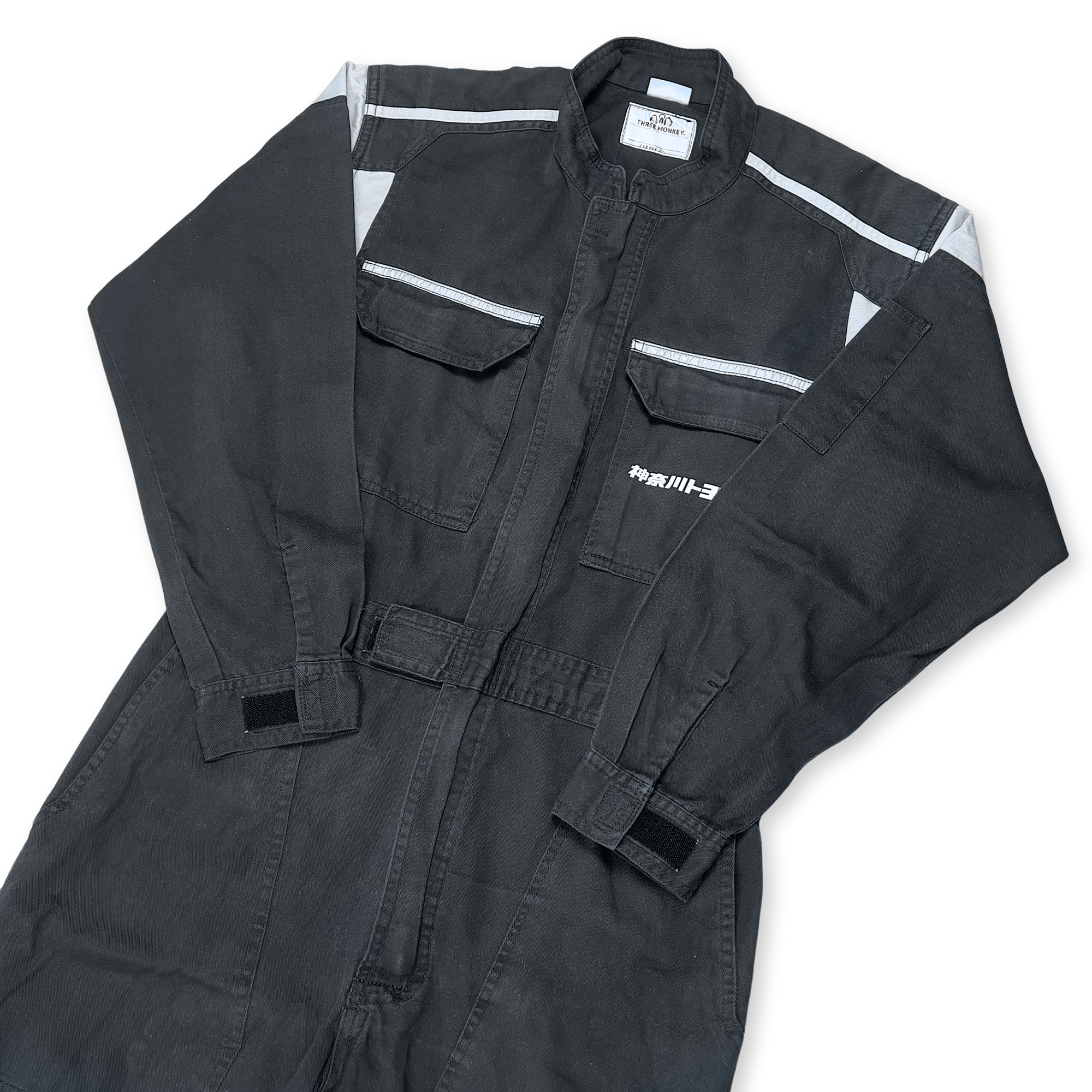 Retro JDM Kanagawa Toyota Seibi KT Group Mechanic Tsunagi Coveralls Black - Sugoi JDM