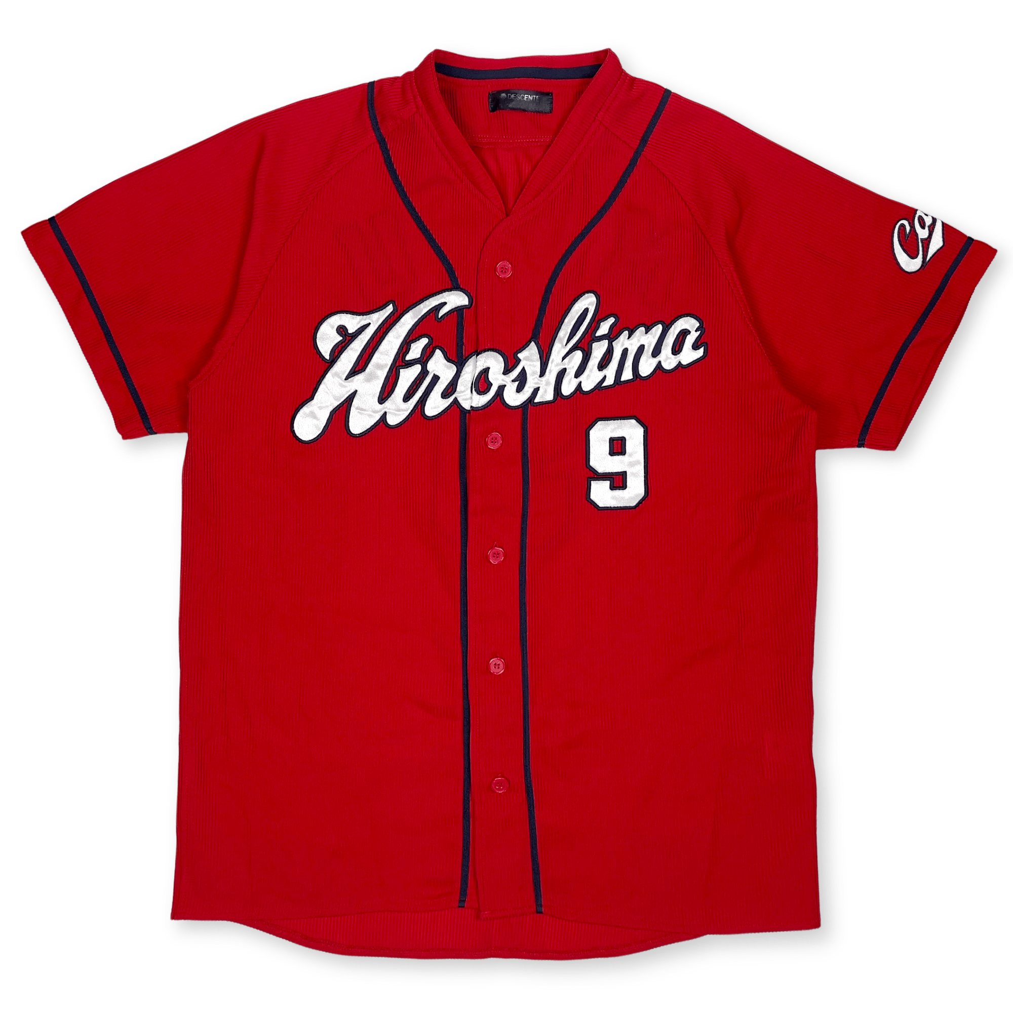 Retro NPB Japan Hiroshima Carp Baseball Knit Jersey Yoshihiro Maru Red #9 - Sugoi JDM
