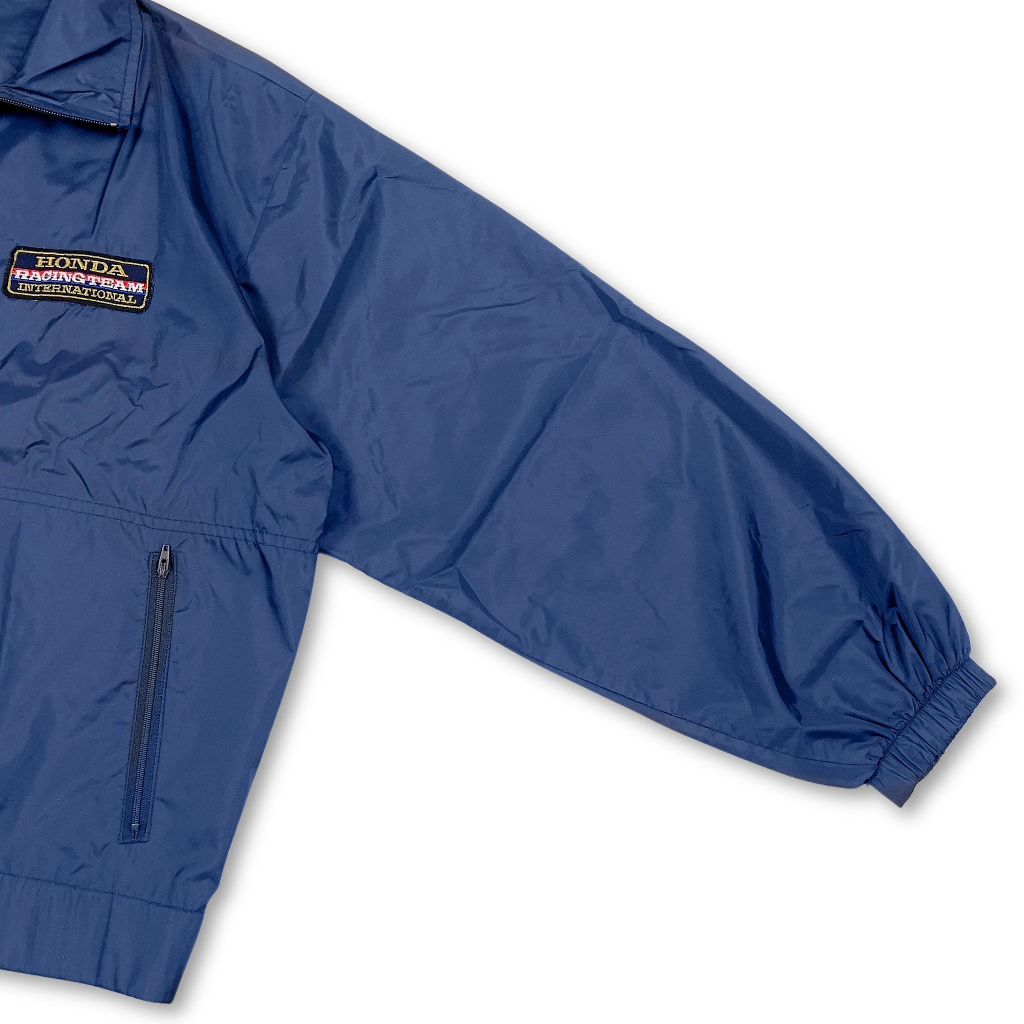 Retro Showa 1980s JDM Japan Honda Racing Team Windbreaker Jacket Blue - Sugoi JDM