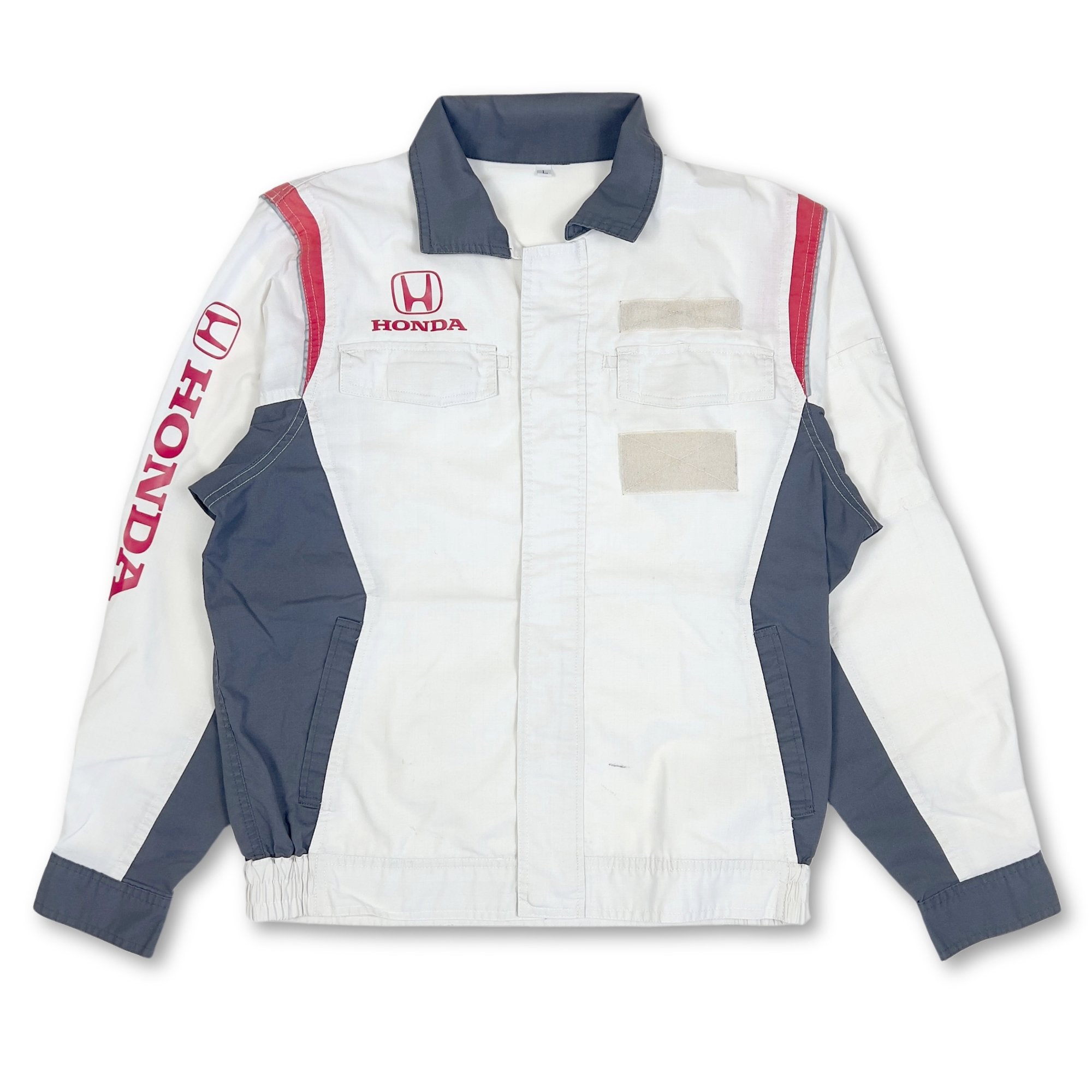 Retro Showa Era 1990s JDM Japan Honda Motors Mechanic Jacket White - Sugoi JDM