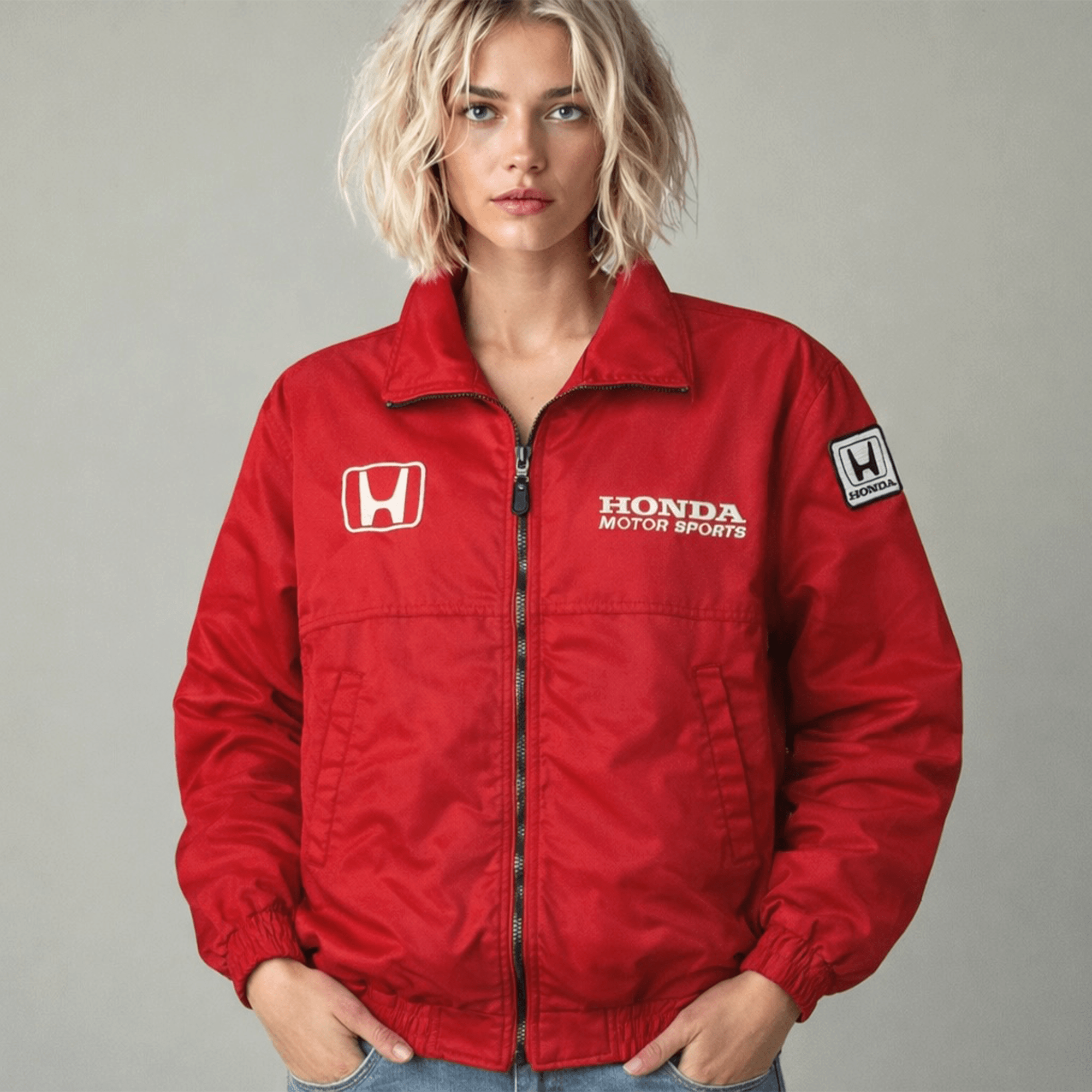 Retro Showa Era JDM 1990s Honda Collection Motor Sports Racing Jacket Red - Sugoi JDM