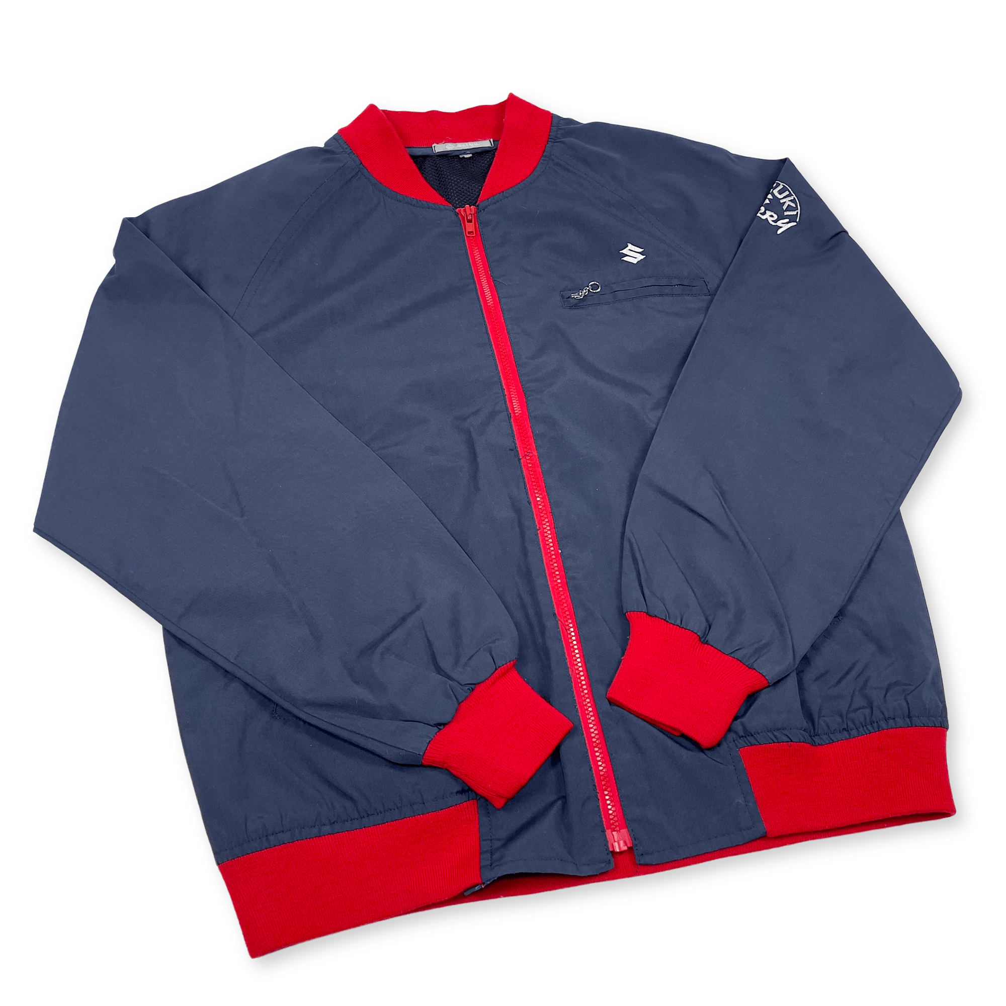 Retro Showa Era JDM Japan Suzuki Staff Carry Kei Truck Jacket Blue - Sugoi JDM