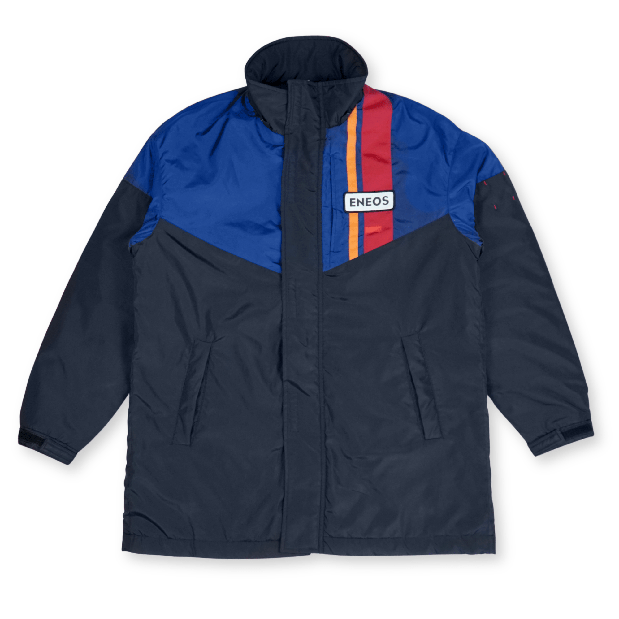 Retro Showa JDM Japan ENEOS Oil Staff Uniform Winter Insulated Jacket Blue - Sugoi JDM