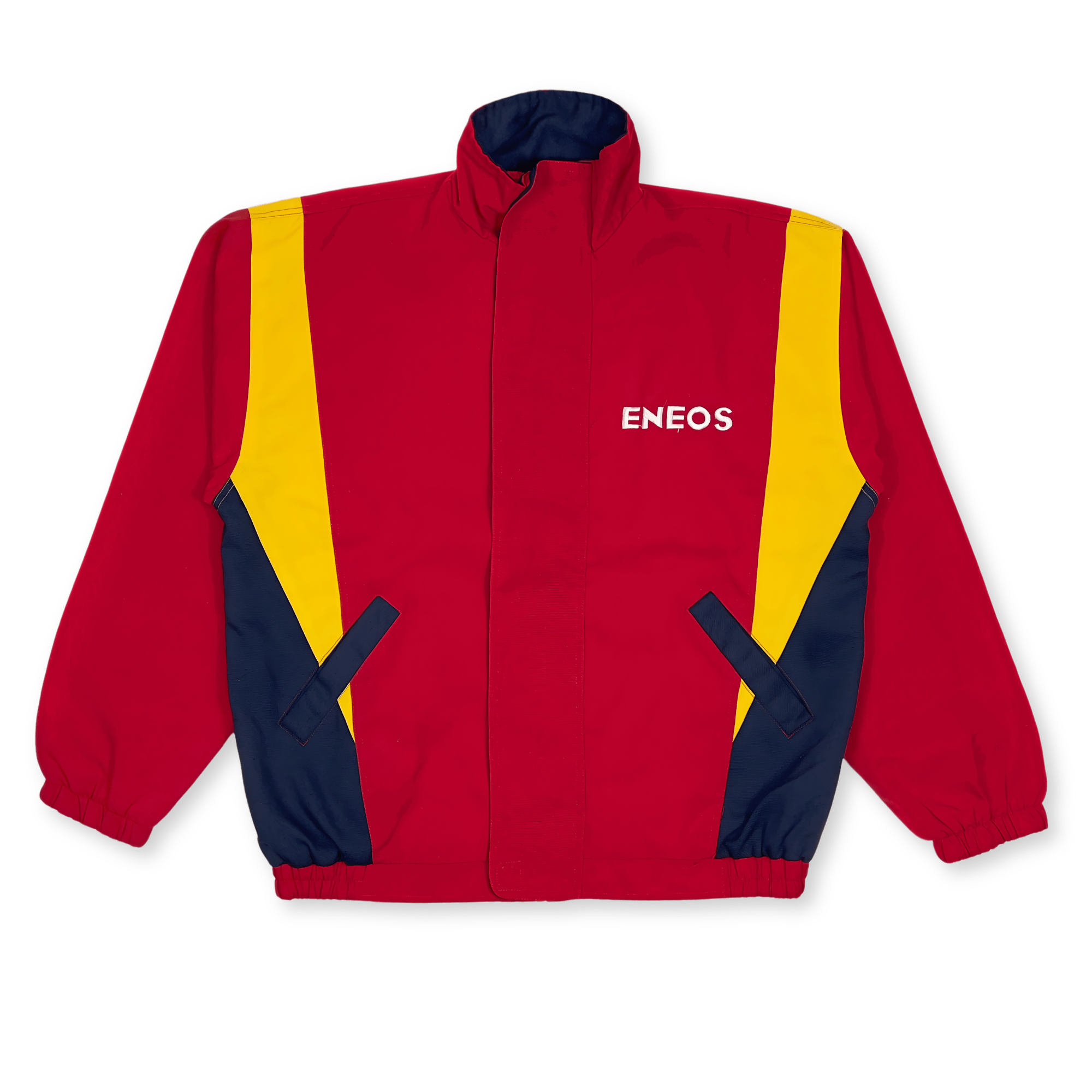 Retro Showa JDM Japan ENEOS Stitched Logo Jacket Jumper Red Orange - Sugoi JDM