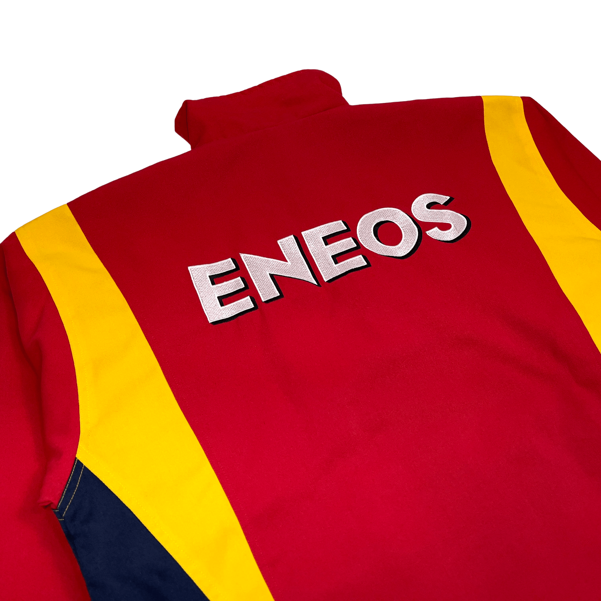 Retro Showa JDM Japan ENEOS Stitched Logo Jacket Jumper Red Orange - Sugoi JDM