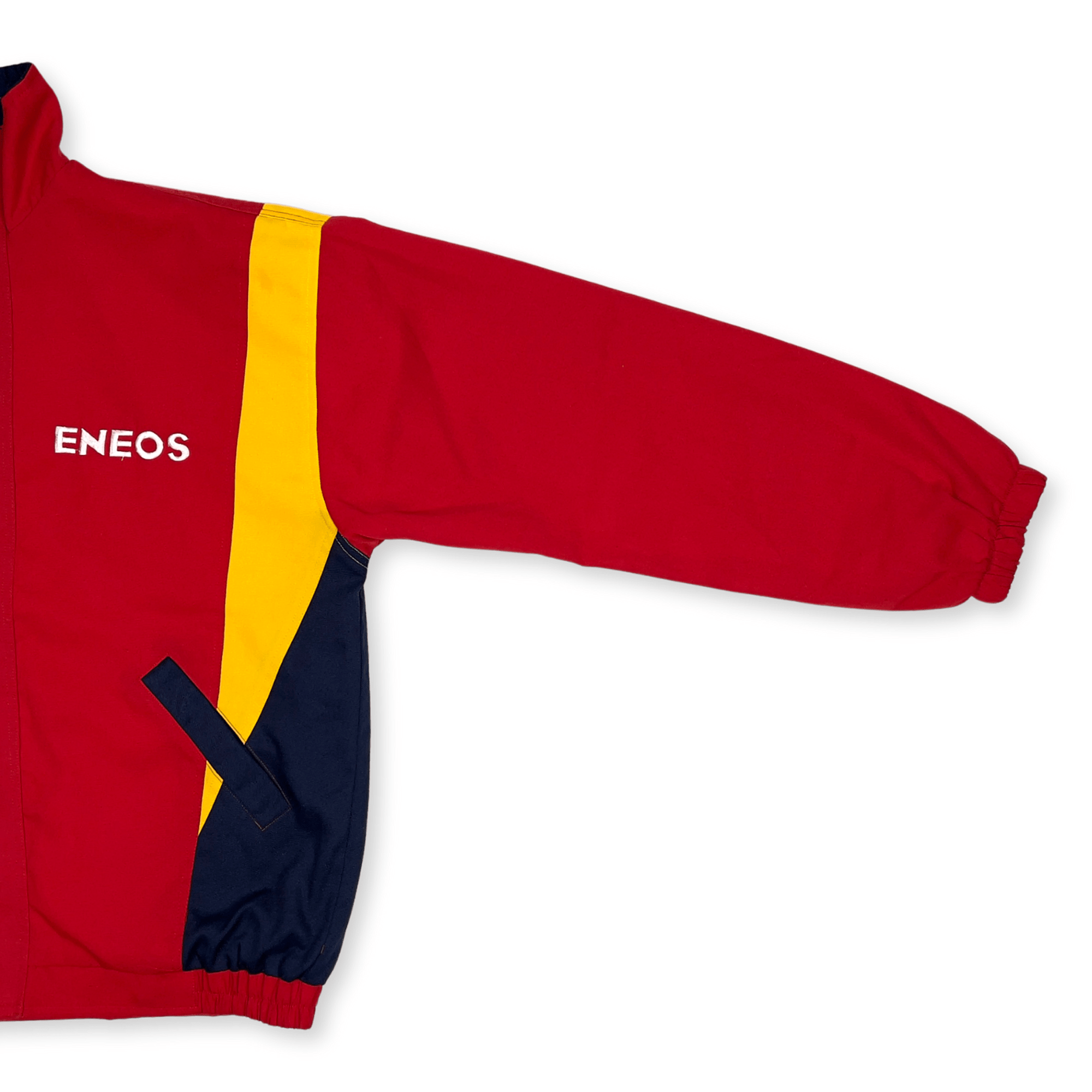 Retro Showa JDM Japan ENEOS Stitched Logo Jacket Jumper Red Orange - Sugoi JDM