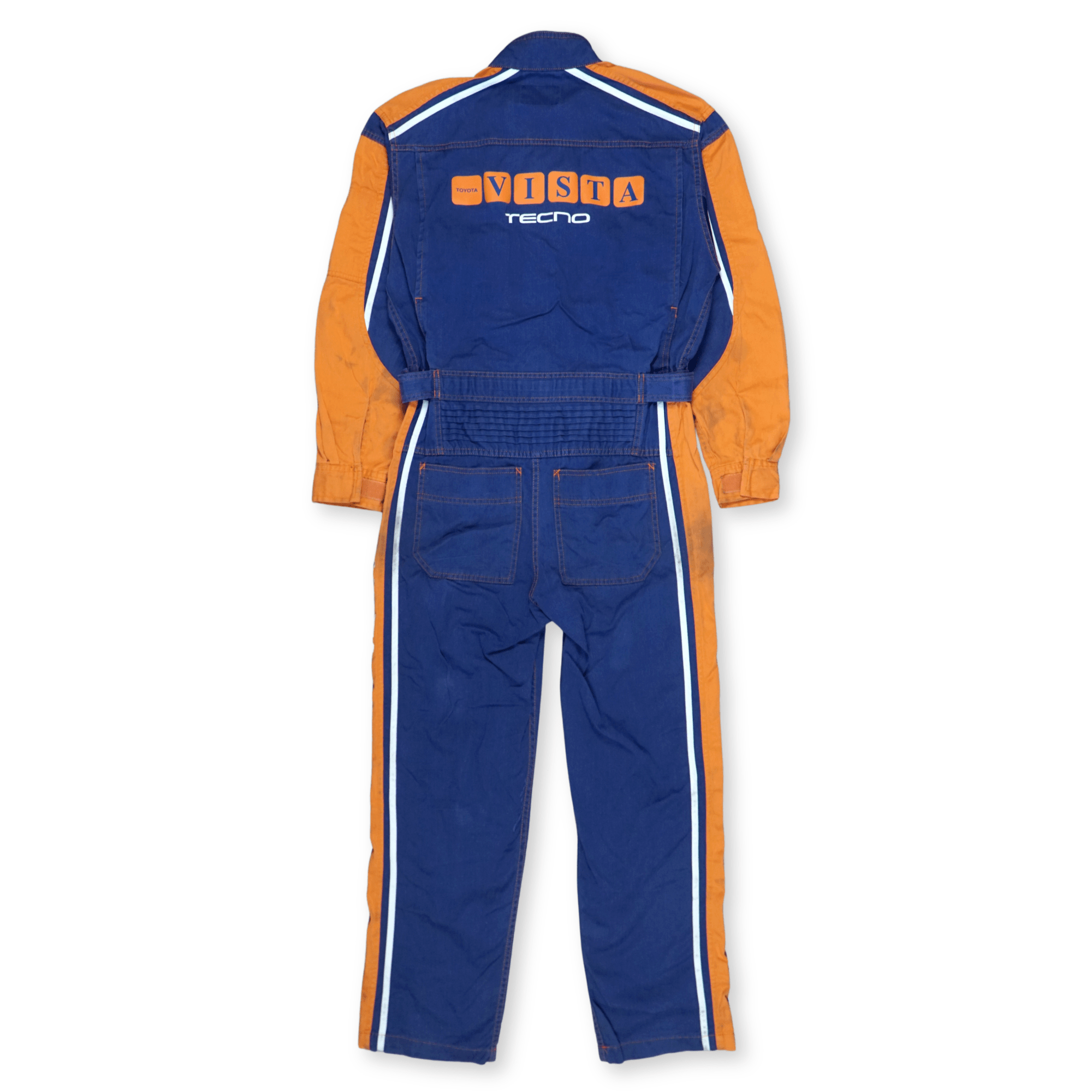 Retro Toyota Vista Tecno Summer Tsunagi Automotive Mechanic Jumpsuit Blue - Sugoi JDM