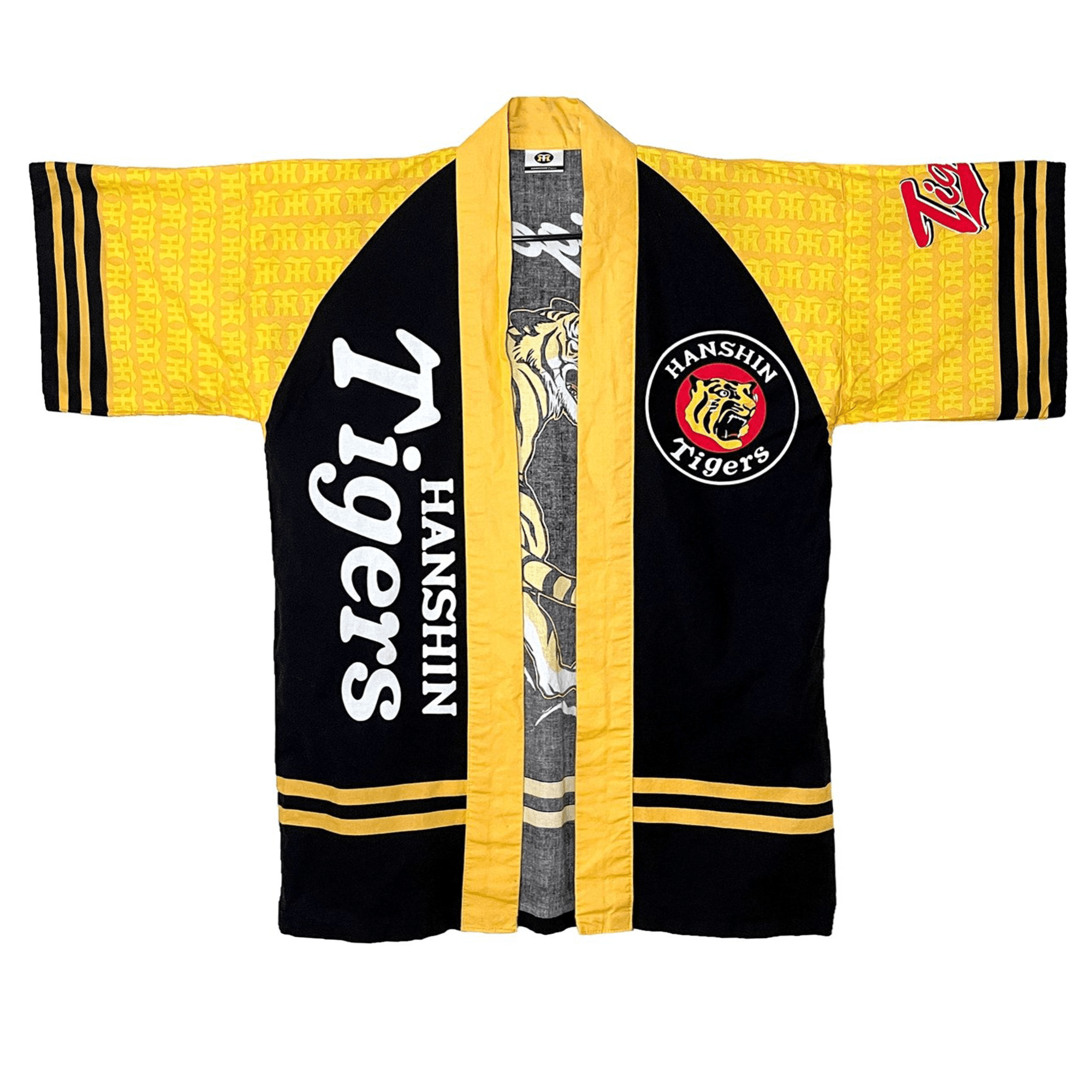 Retro Vintage Japanese Baseball Hanshin Tigers Matsuri Happi Coat Yukata Kimono - Sugoi JDM