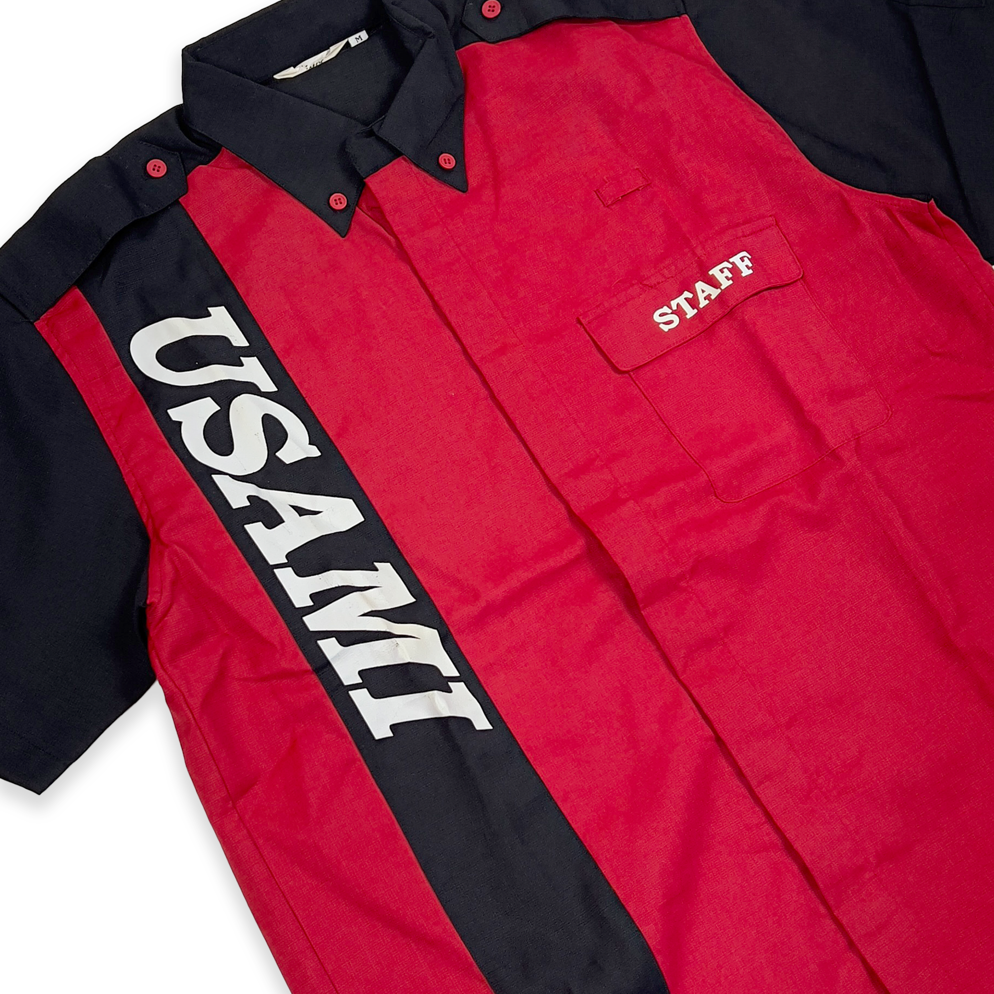 Retro 1990s Usami Koyu Hard & Soft Service Station Staff Short Sleeve Shirt