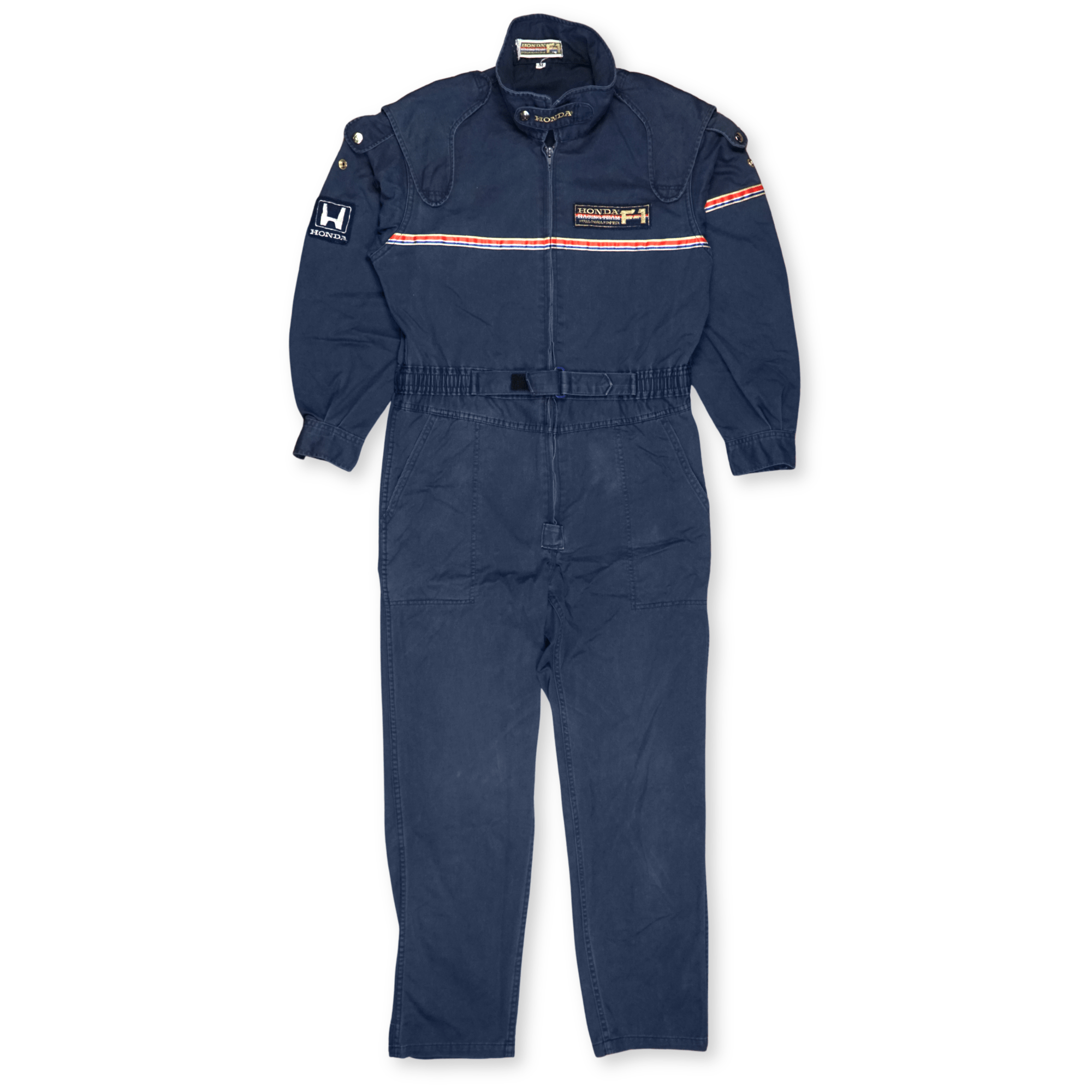 Vintage JDM Honda Racing Team World Grand Prix F1 Pit Crew Coveralls Tsunagi Blue - Sugoi JDM