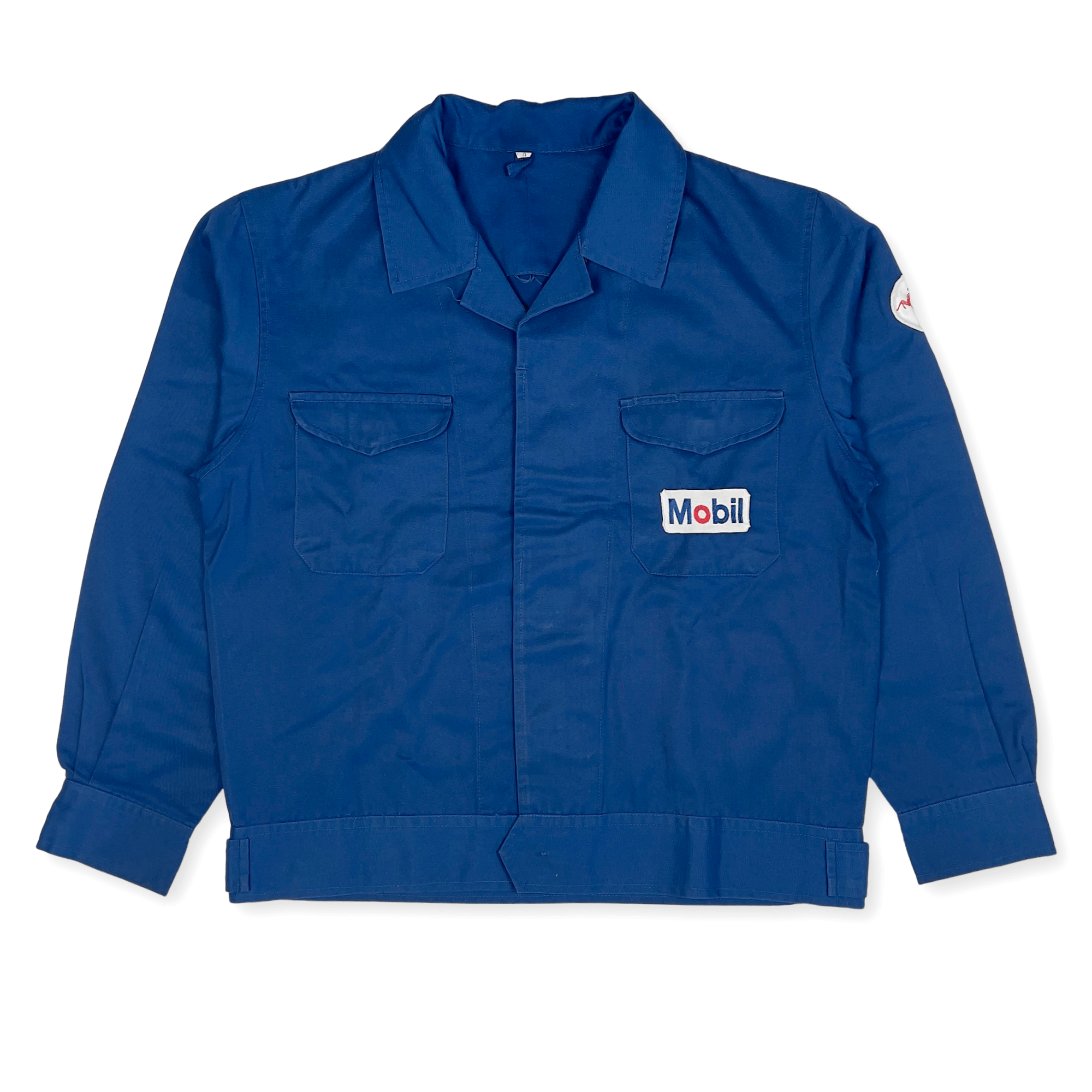 Vintage Showa Era JDM Japan Exxon Mobile Mechanic Staff Jacket Blue - Sugoi JDM