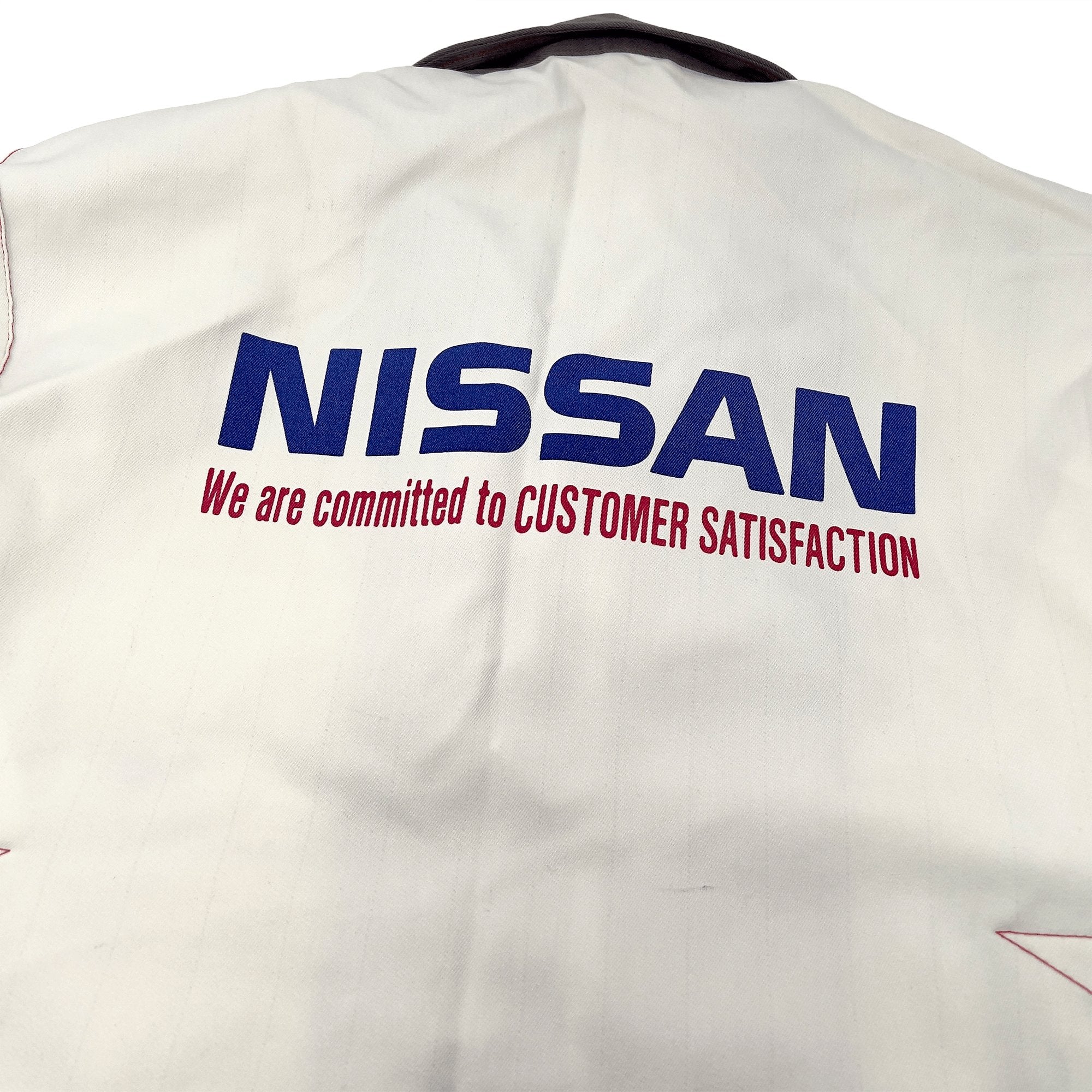 Authentic Retro JDM Japan Nissan HITEQ Mechanic Staff Jacket White - Sugoi JDM