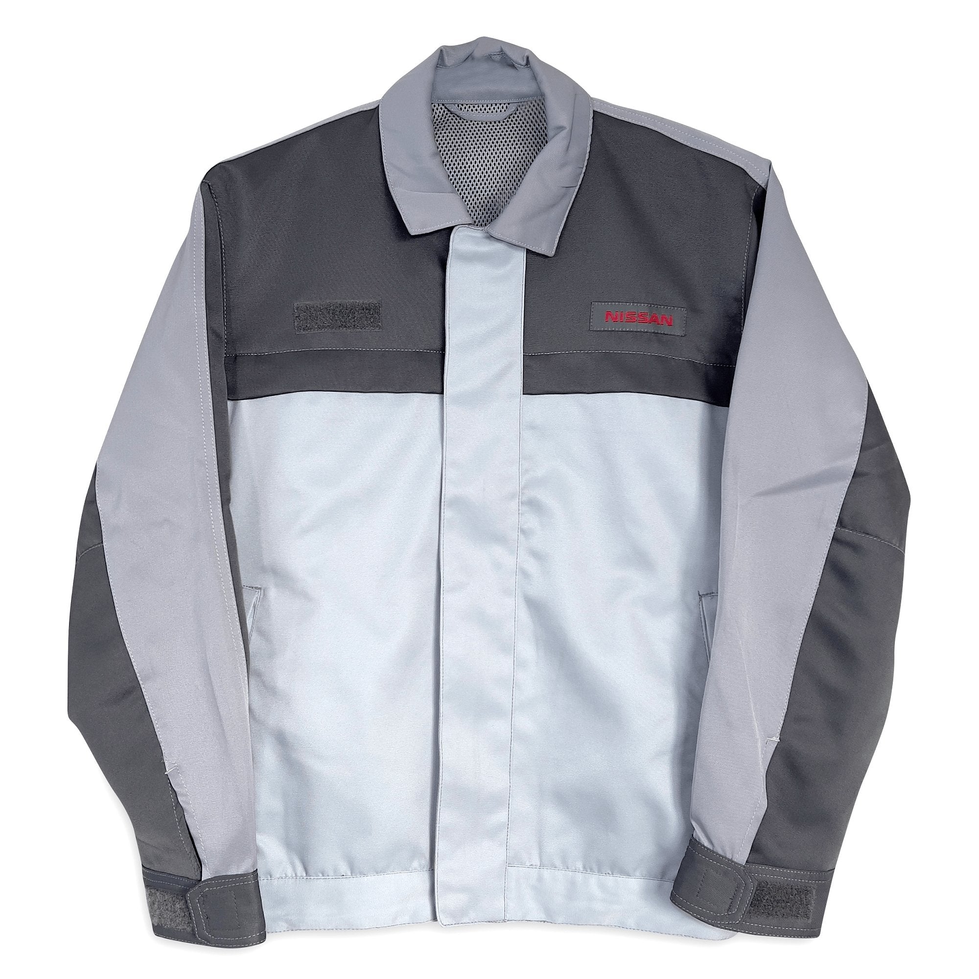 Genuine JDM Retro Japan Nissan Mechanic Staff Jacket 2 Tone Grey - Sugoi JDM
