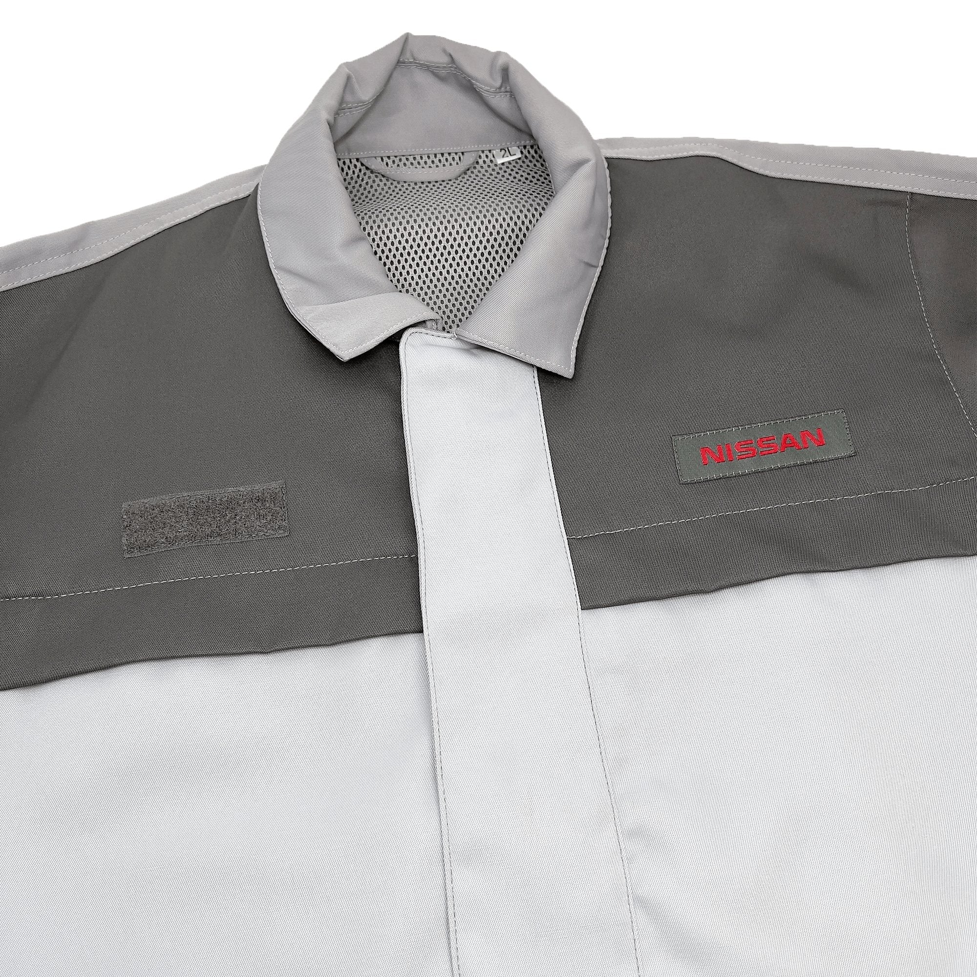 Genuine JDM Retro Japan Nissan Mechanic Staff Jacket 2 Tone Grey - Sugoi JDM