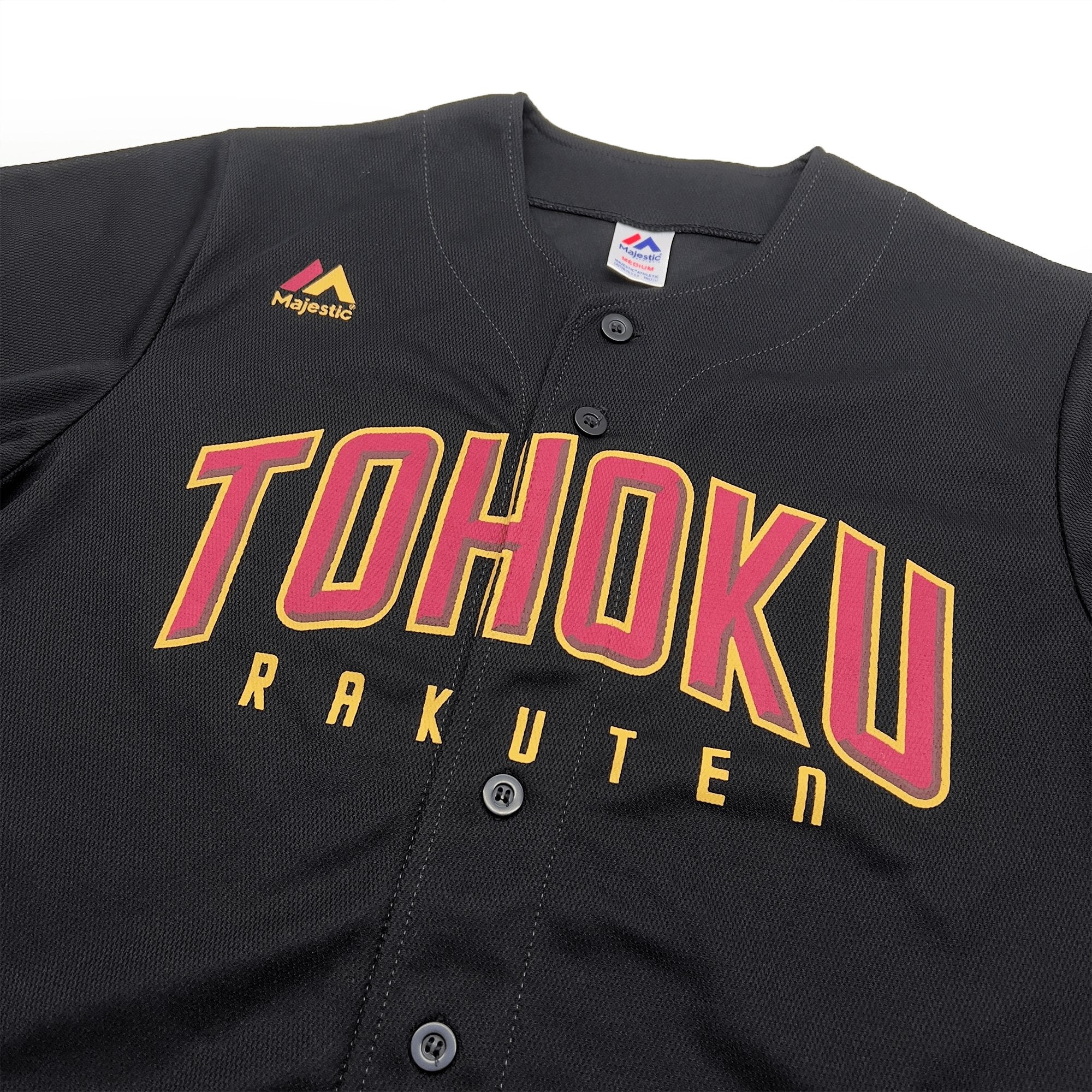 Genuine Majestic Japan Baseball Tohoku Rakuten Eagles Jersey Black - Sugoi JDM