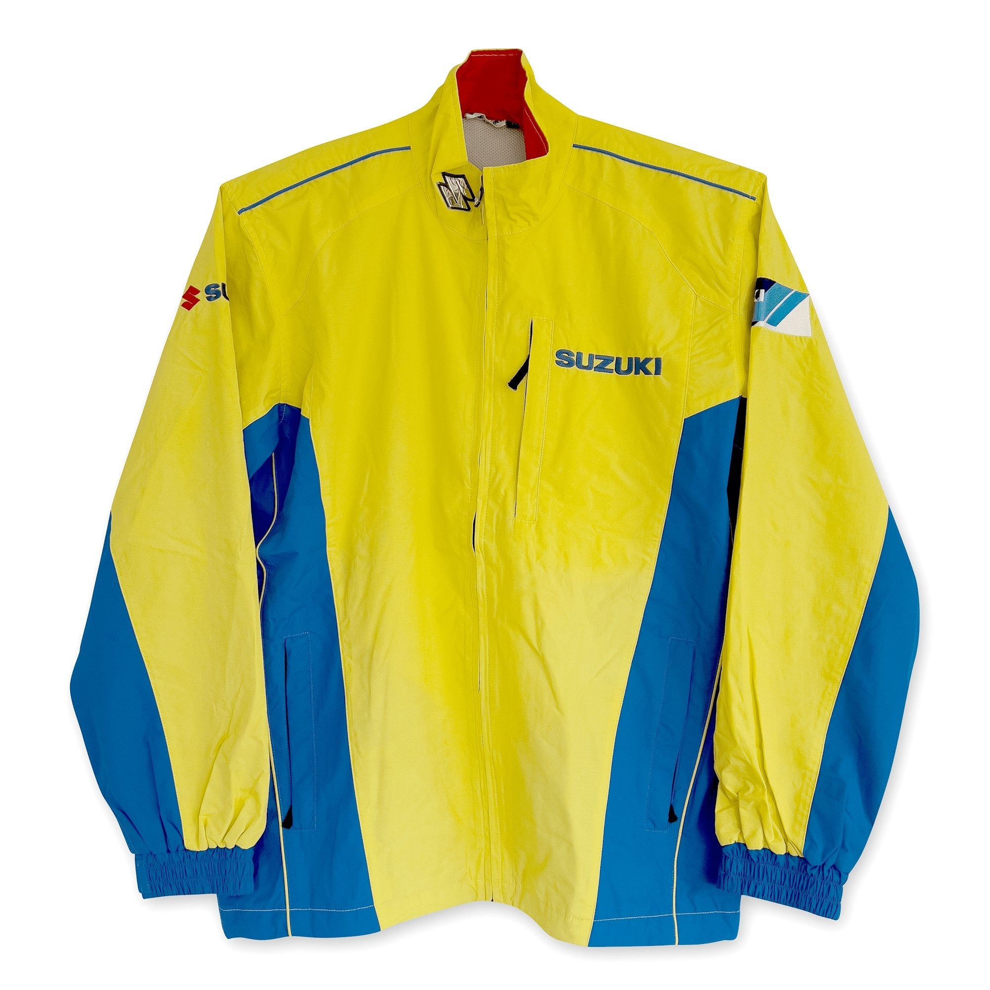 Genuine Retro 1990s JDM Japan Team Suzuki Racing Staff Jacket Yellow - Sugoi JDM