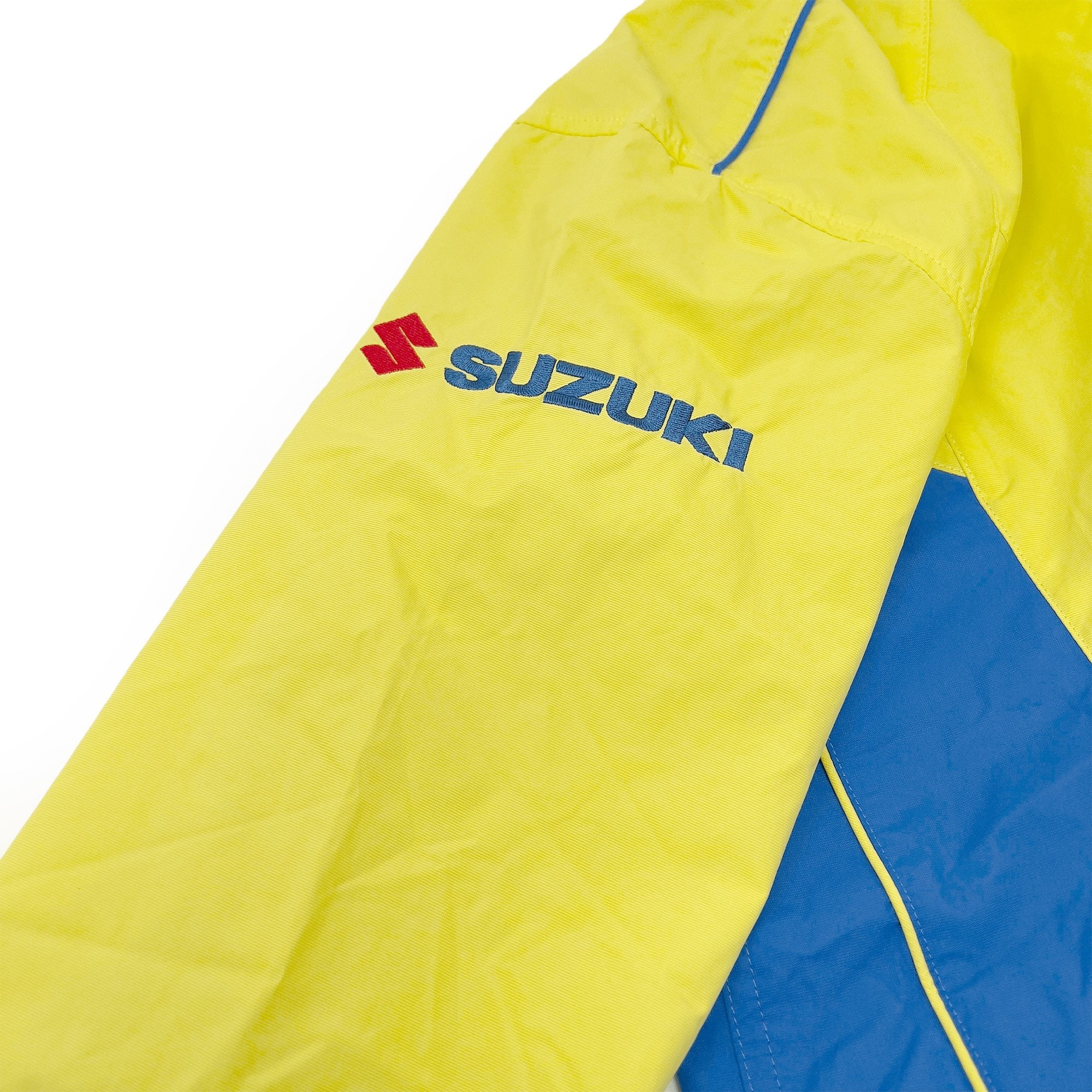 Genuine Retro 1990s JDM Japan Team Suzuki Racing Staff Jacket Yellow - Sugoi JDM