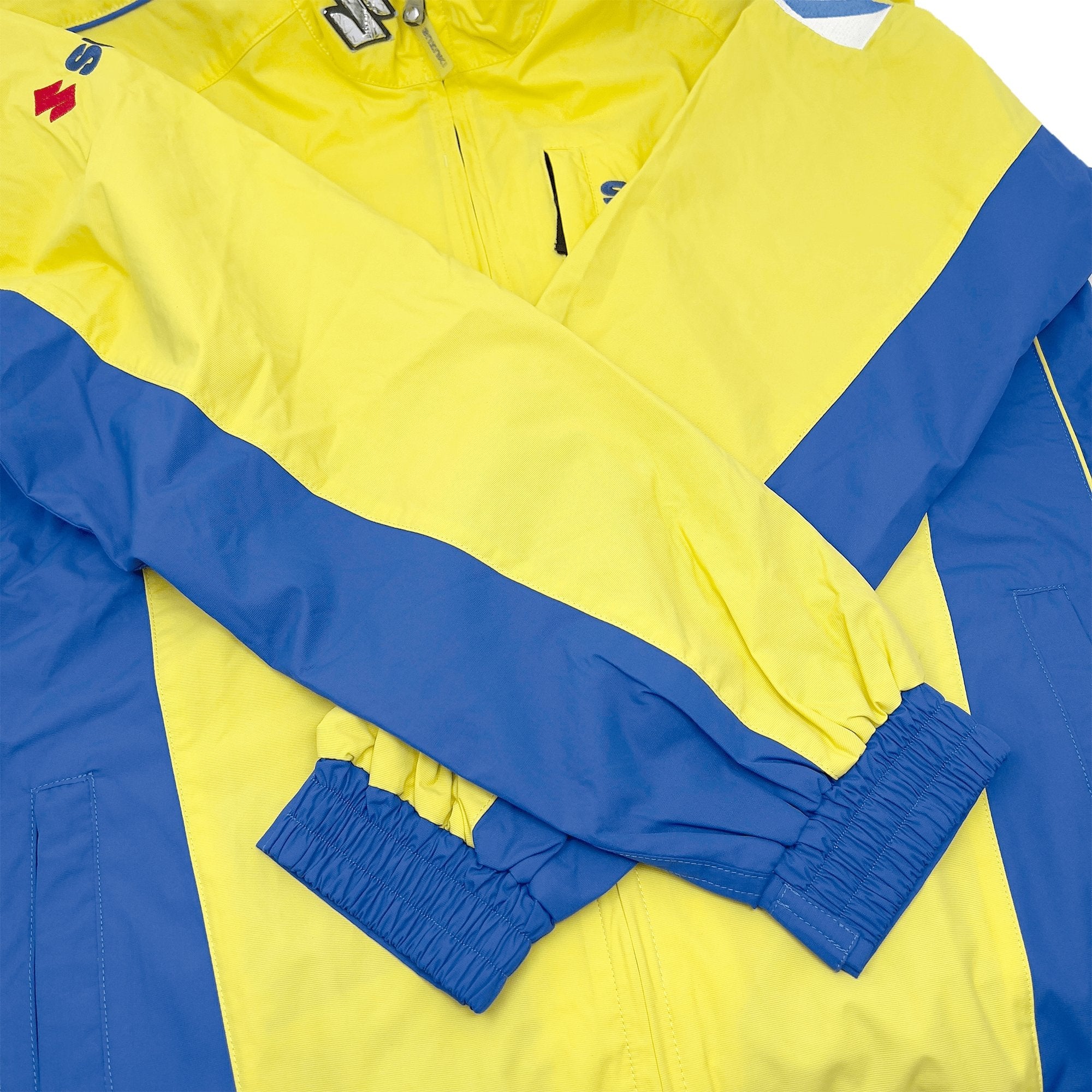 Genuine Retro 1990s JDM Japan Team Suzuki Racing Staff Jacket Yellow - Sugoi JDM