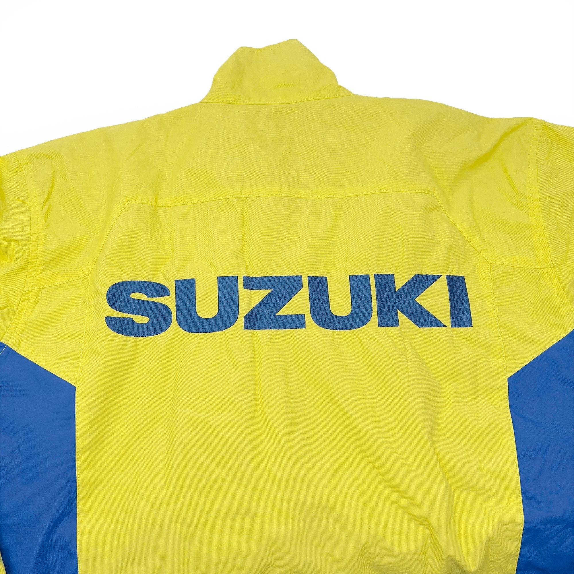 Genuine Retro 1990s JDM Japan Team Suzuki Racing Staff Jacket Yellow - Sugoi JDM