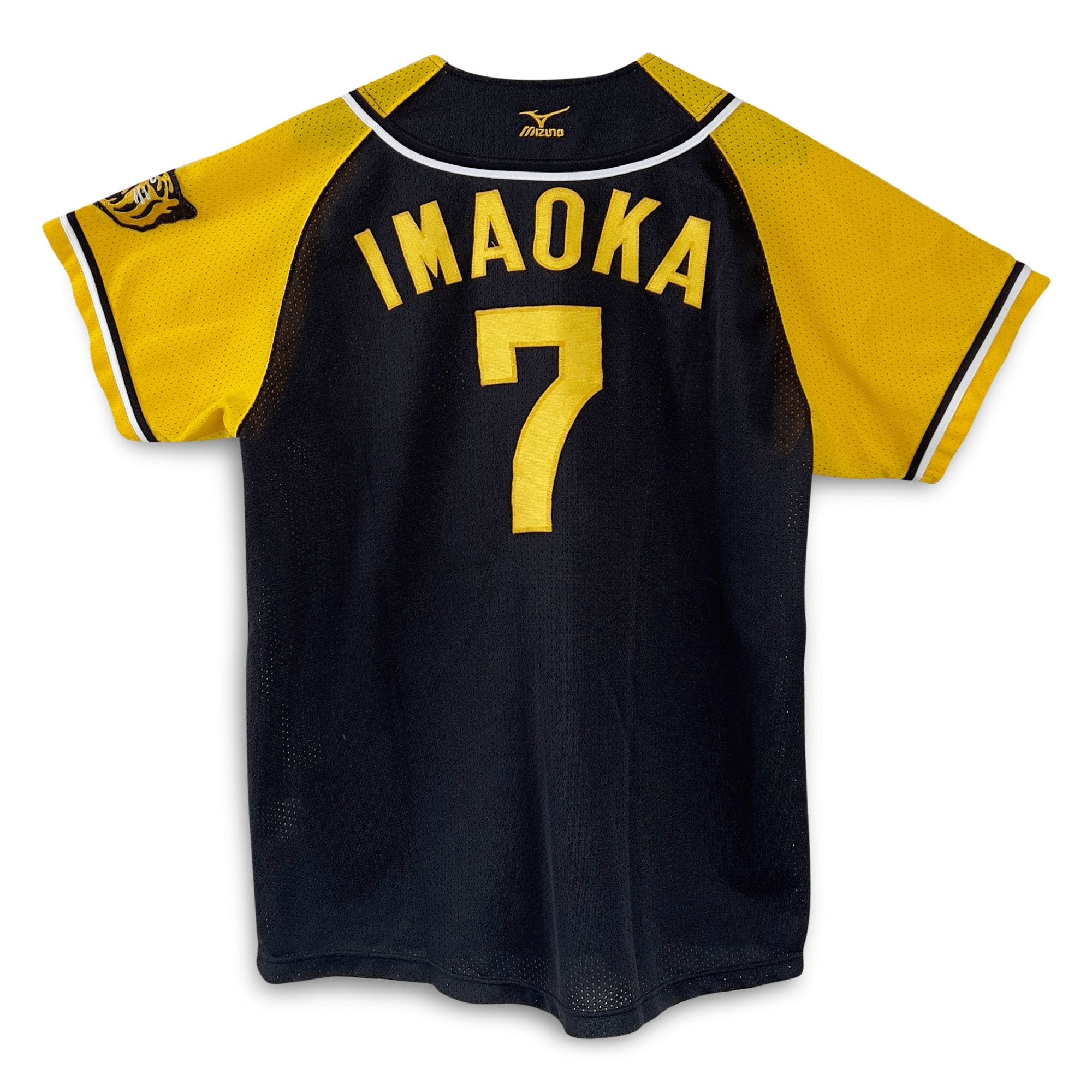 Genuine Retro Mizuno NPB Japan Hanshin Tigers Makoto Imaoka Baseball Knit Jersey #7 - Sugoi JDM