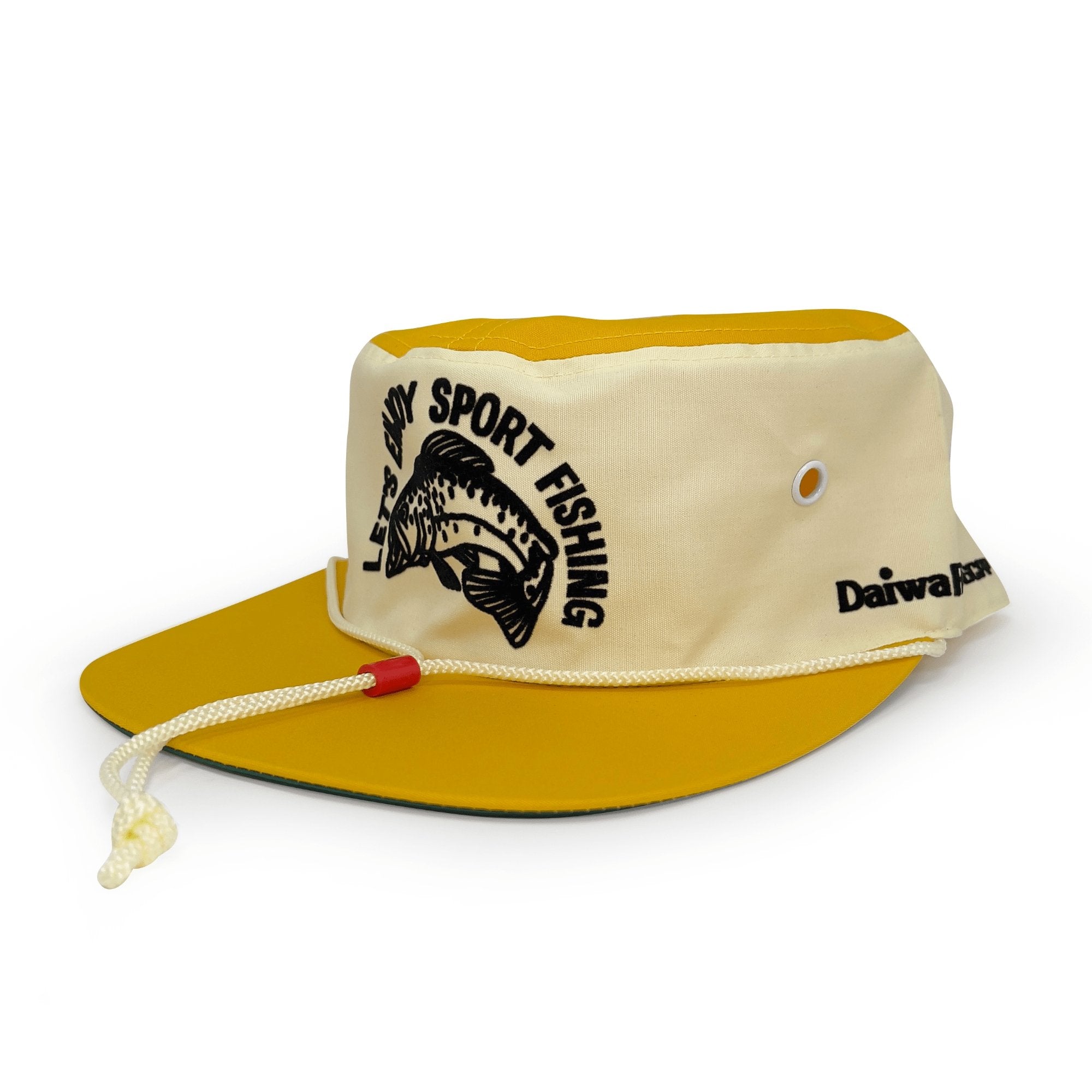 Genuine Vintage Showa Era Japan Daiwa Fishing Team Cap Hat Yellow - Sugoi JDM